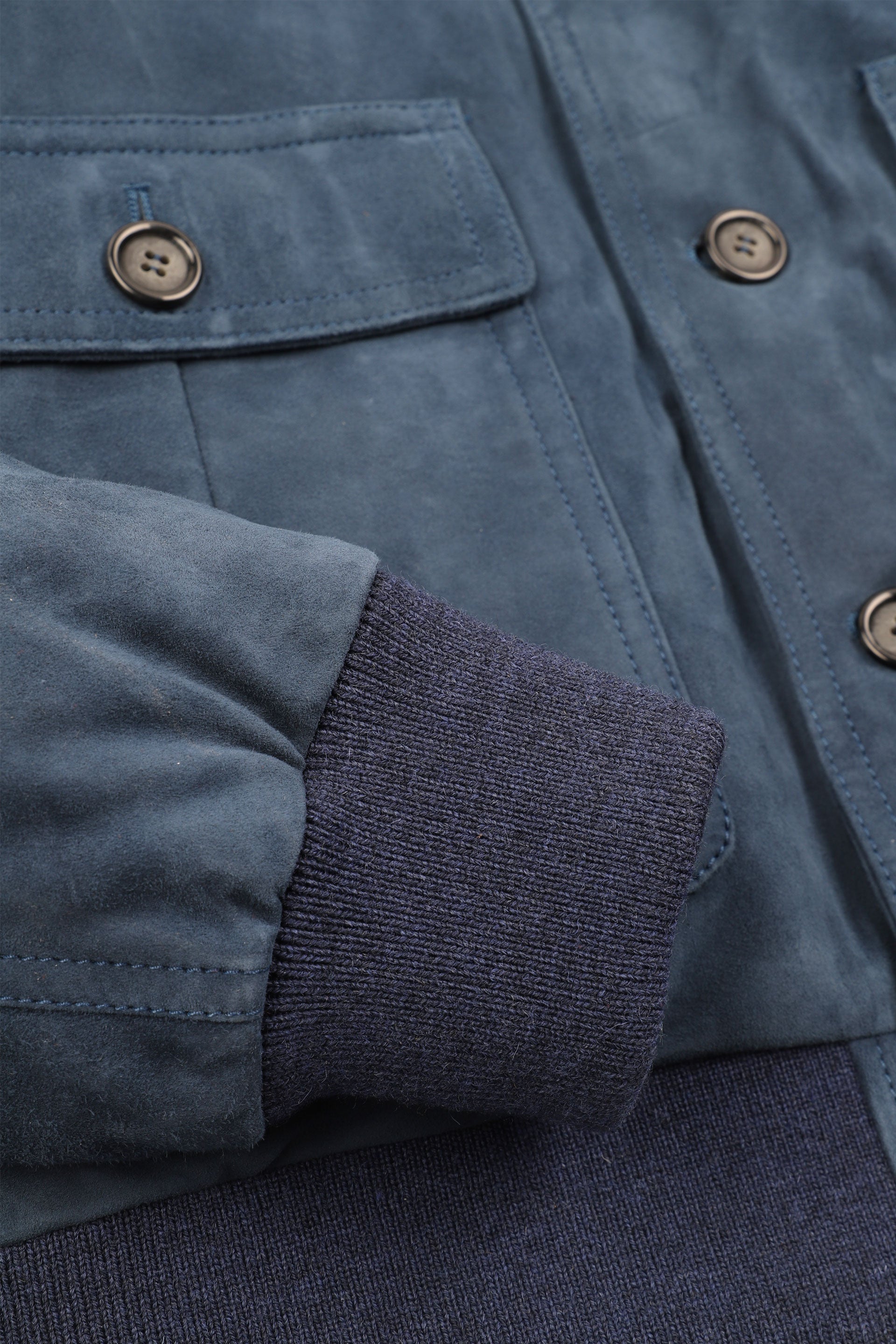 GIUBBOTTO VALSTARINO IMBOTTITO PIUMA, SUEDE - Aircraft blue