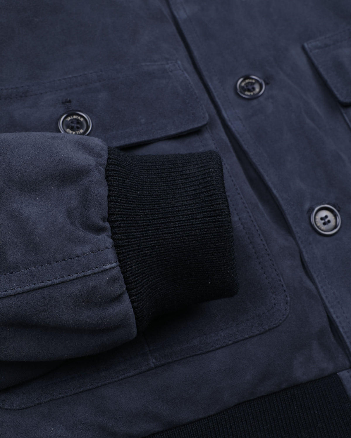 Giubbotto Valstarino in suede imbottito in piuma. Blu - Titan