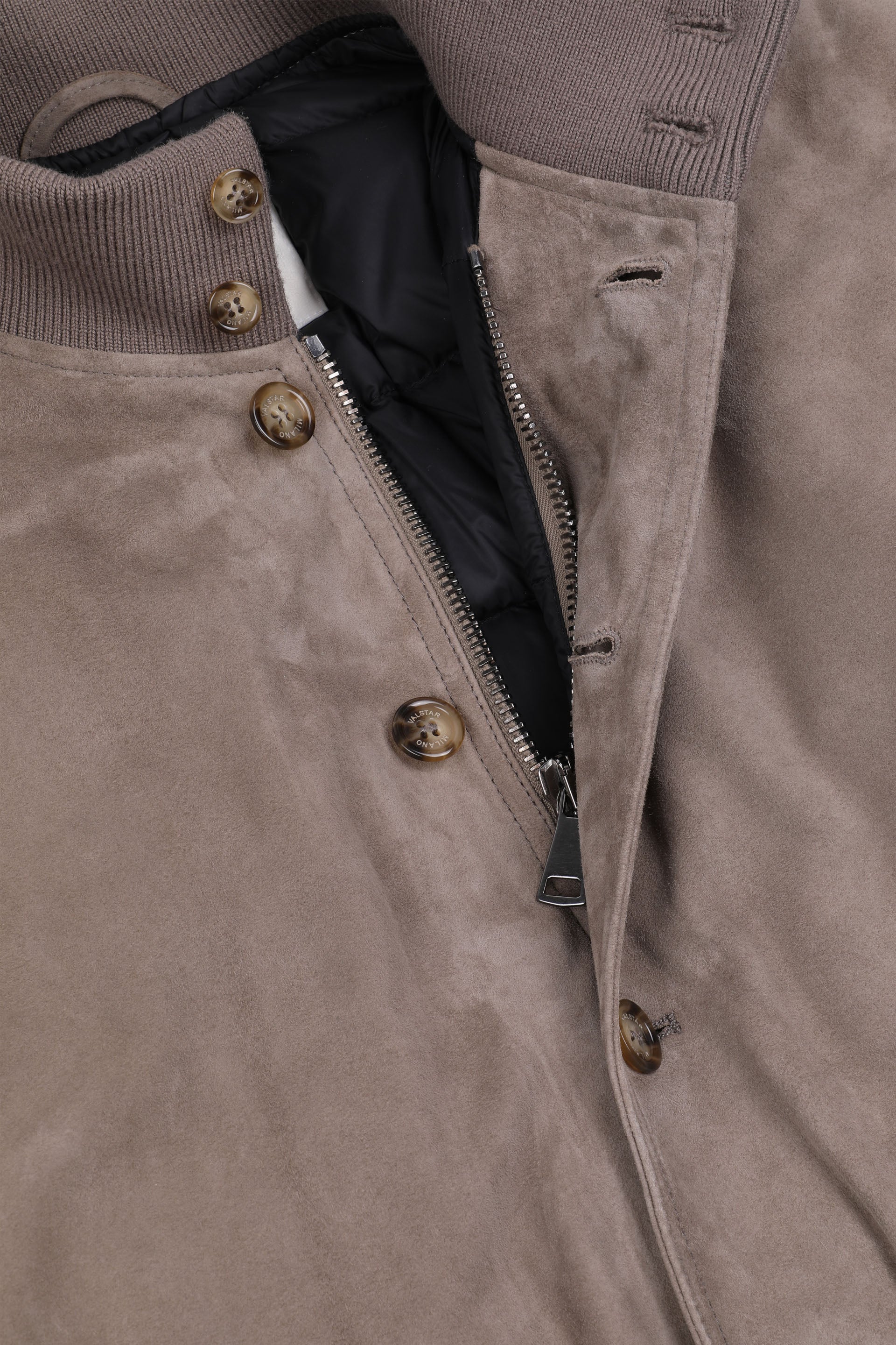 GIUBBOTTO VALSTARINO IMBOTTITO PIUMA, SUEDE - Metal