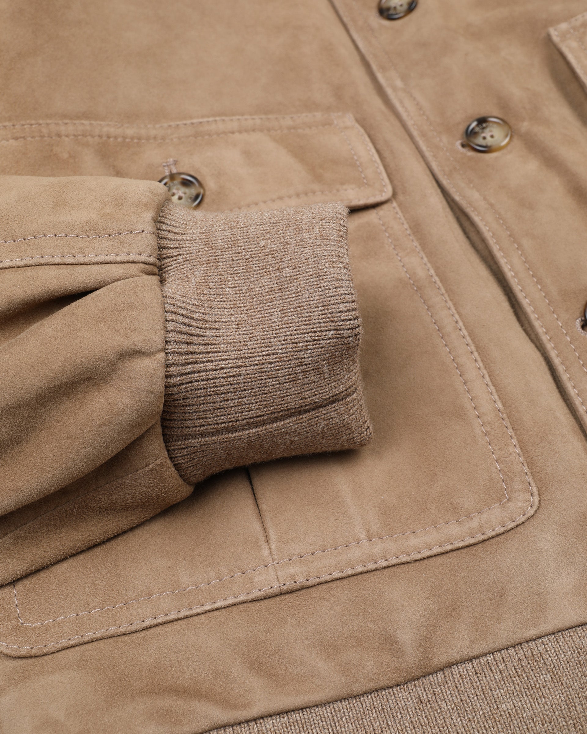 Giubbotto Valstarino in suede imbottito in piuma. Marrone - Grege