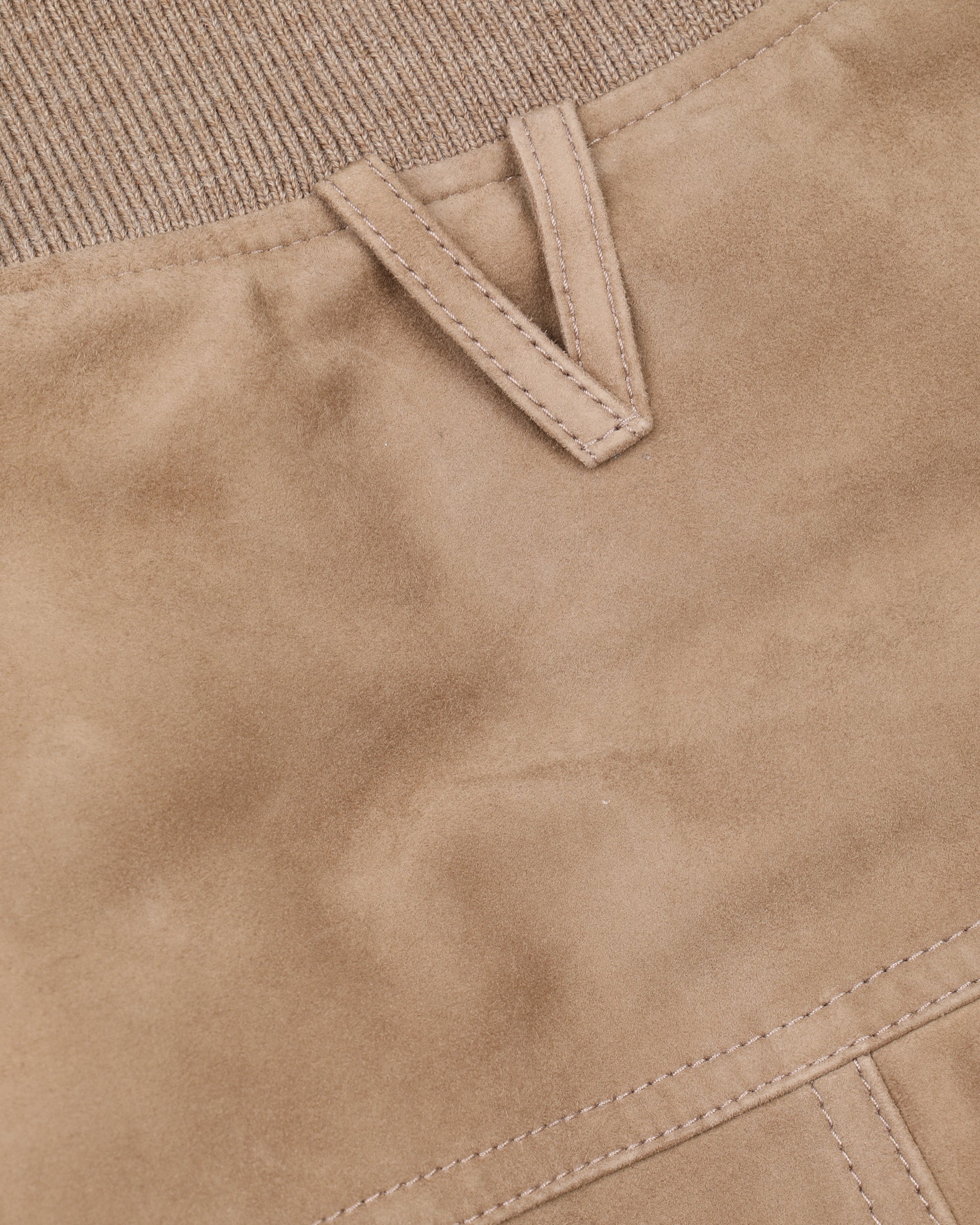 Giubbotto Valstarino in suede imbottito in piuma. Marrone - Grege