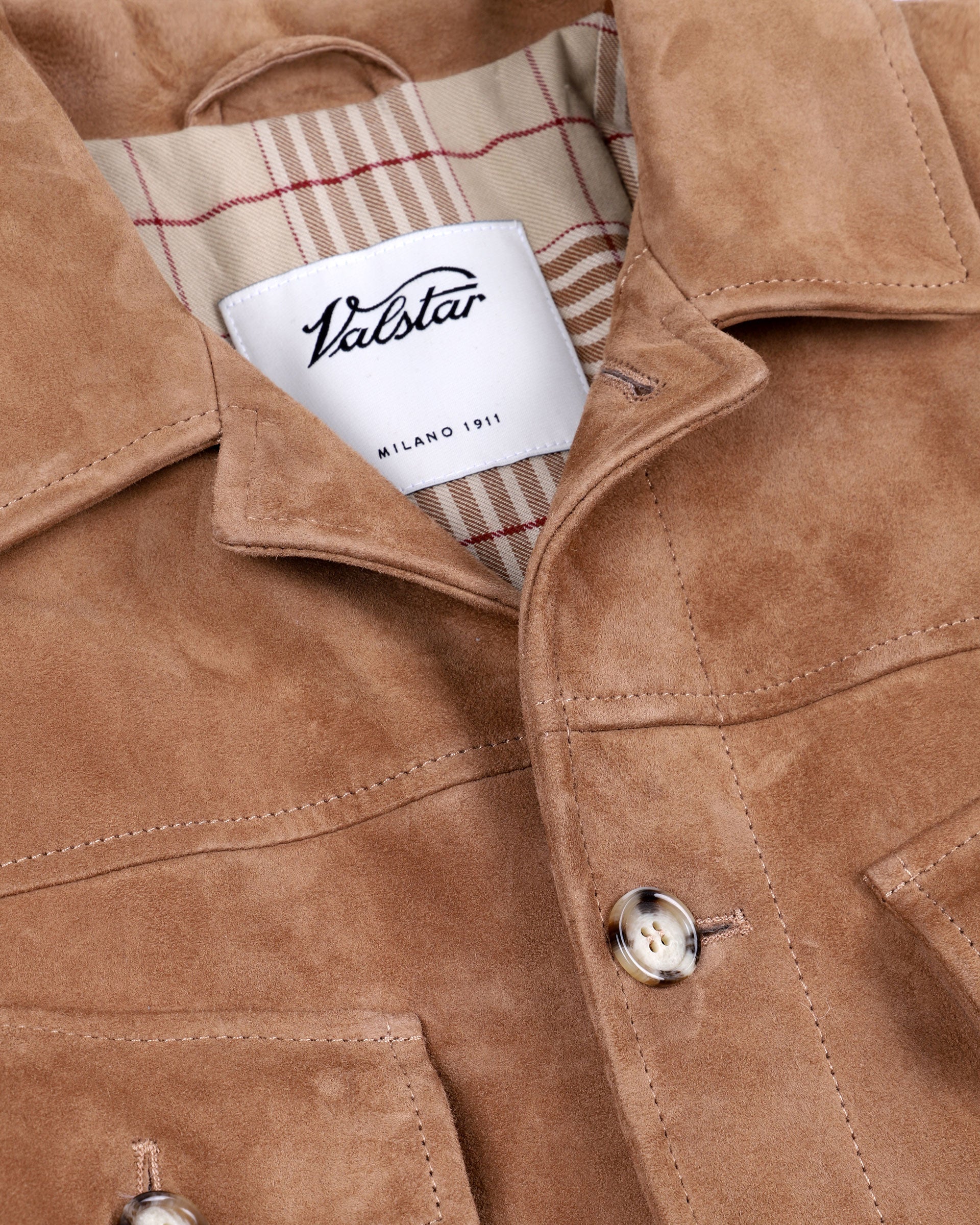 Field jacket in suede, imbottita. Beige - Arachide