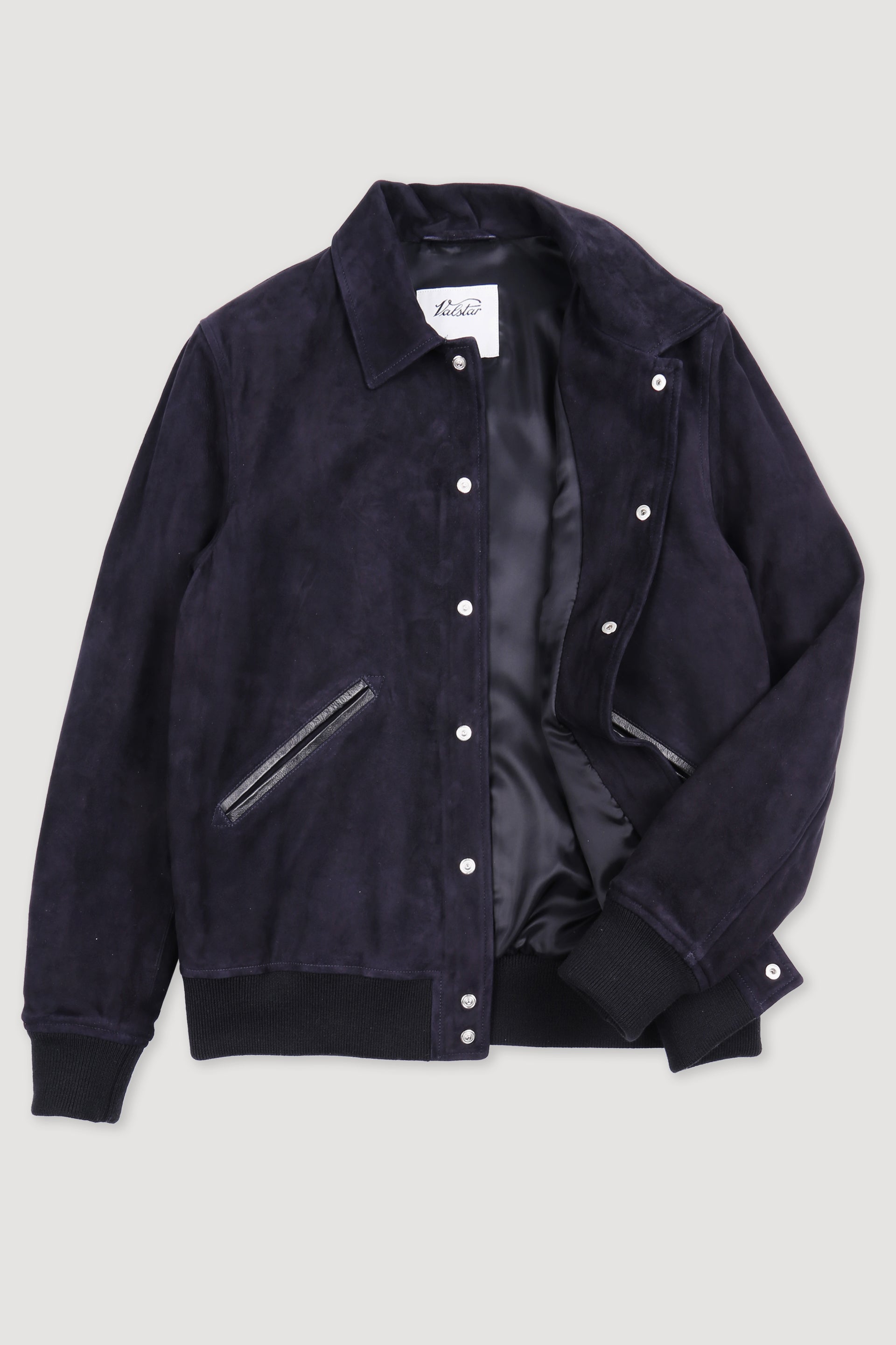 GIUBBOTTO INBOTTITO, SUEDE - Dark blue/black