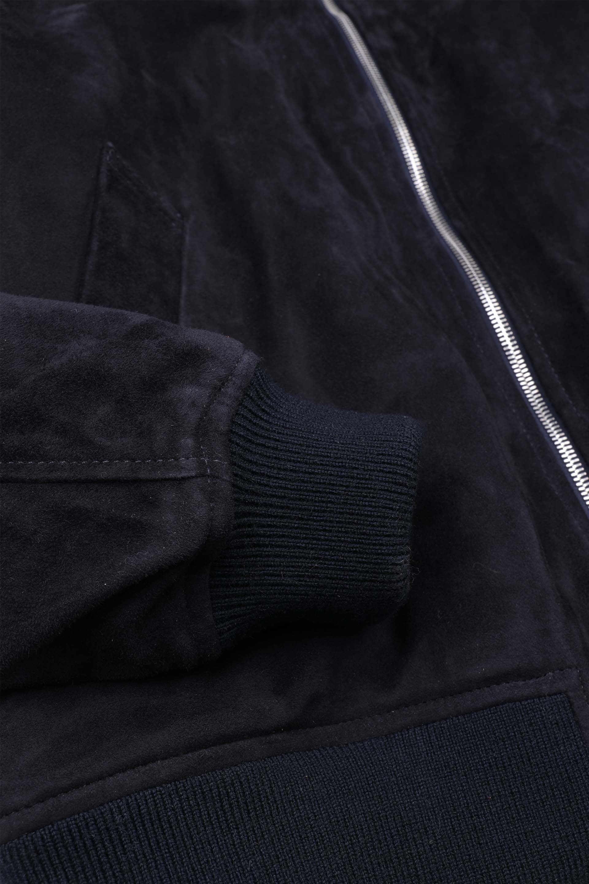GIUBBOTTO BOMBER IMBOTTITO, LIGHT SOFT SUEDE - Dark blue