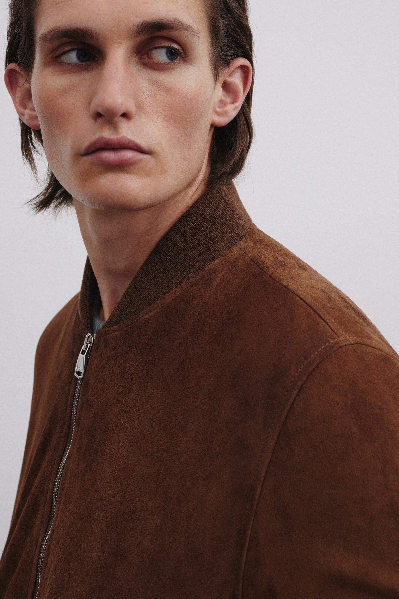 GIUBBOTTO BOMBER IMBOTTITO, LIGHT SOFT SUEDE - Sesamo