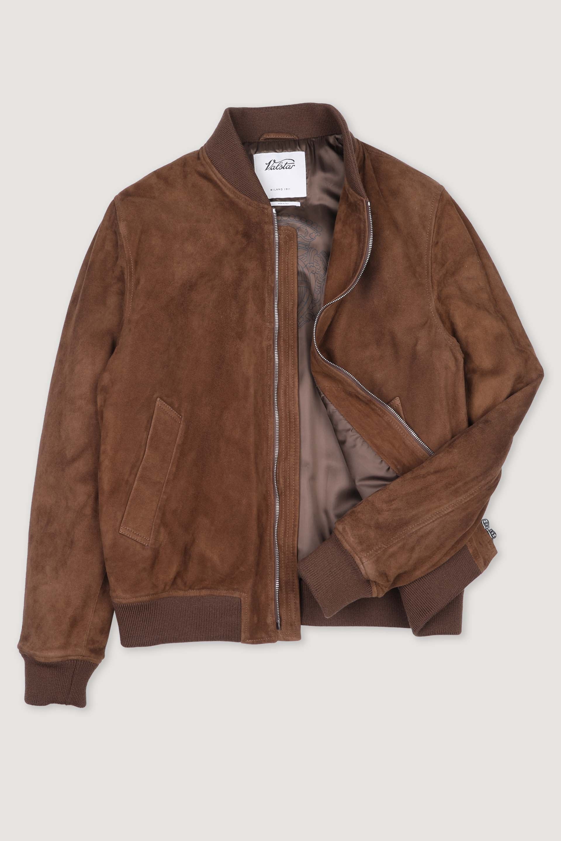 GIUBBOTTO BOMBER IMBOTTITO, LIGHT SOFT SUEDE - Sesamo