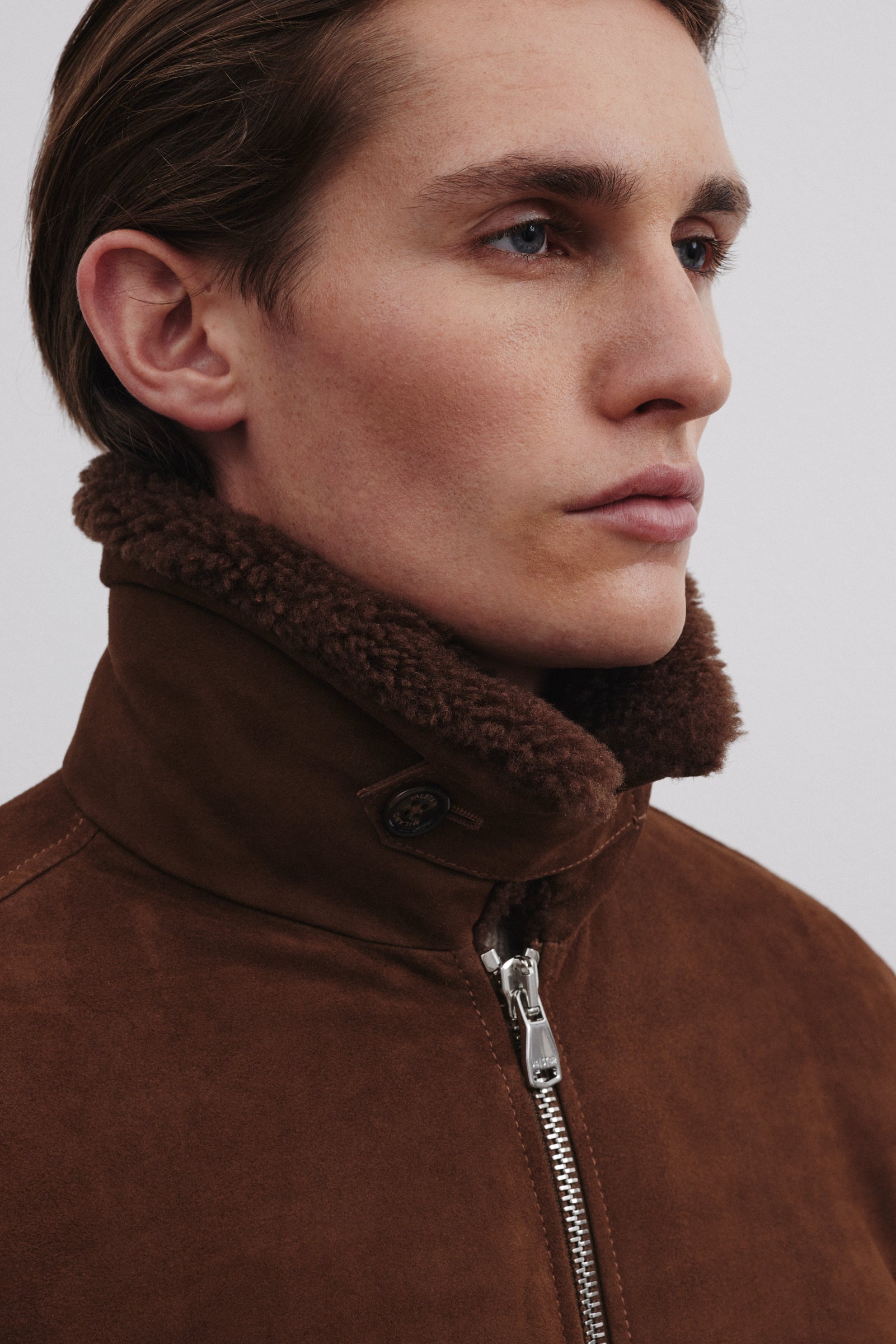 Thomas jacket in suede with goose down padding. Brown - Sesamo