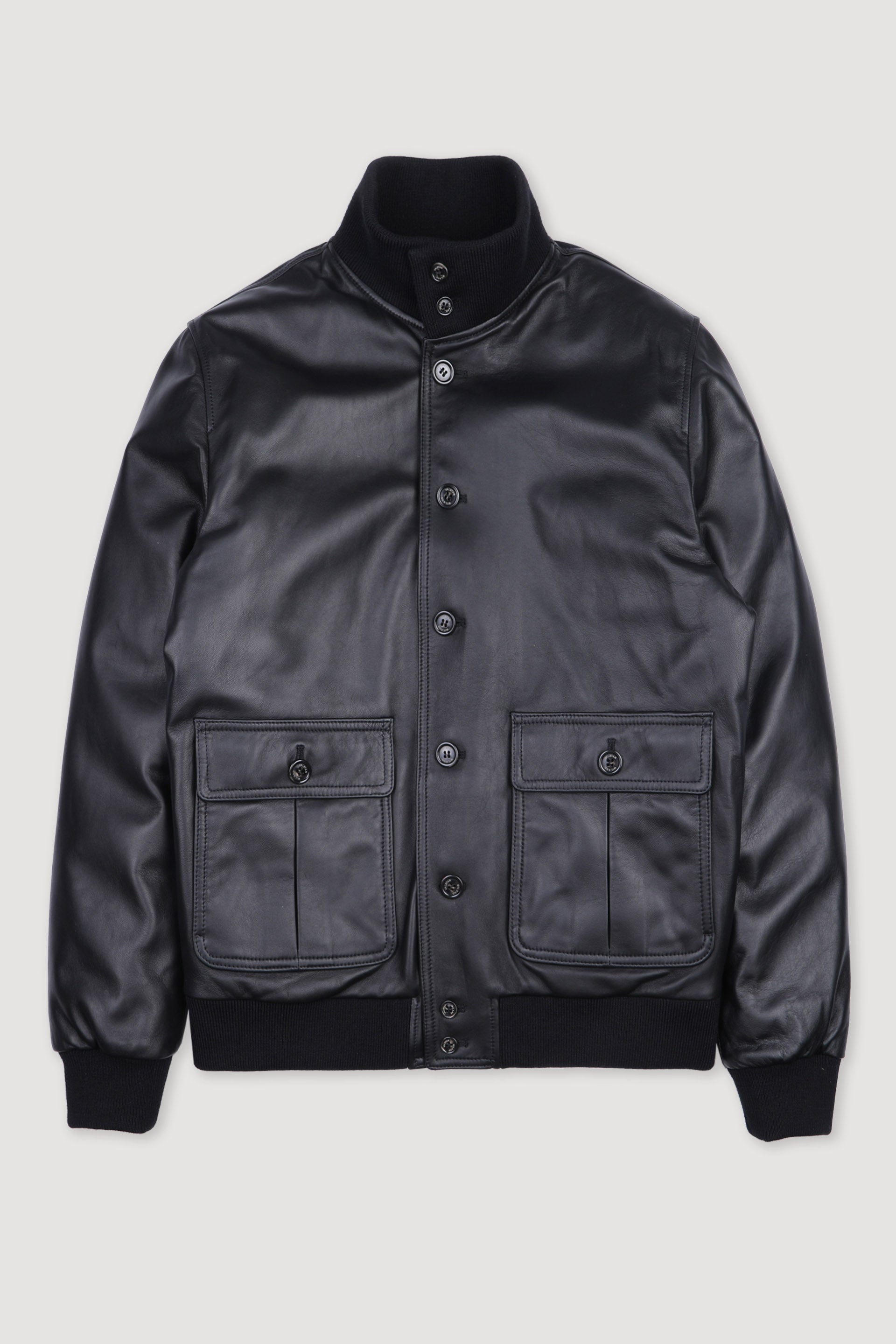 90-'s suède leather Valstar blouson bk Goose down Valstarino jacket in nappa leather. - Black