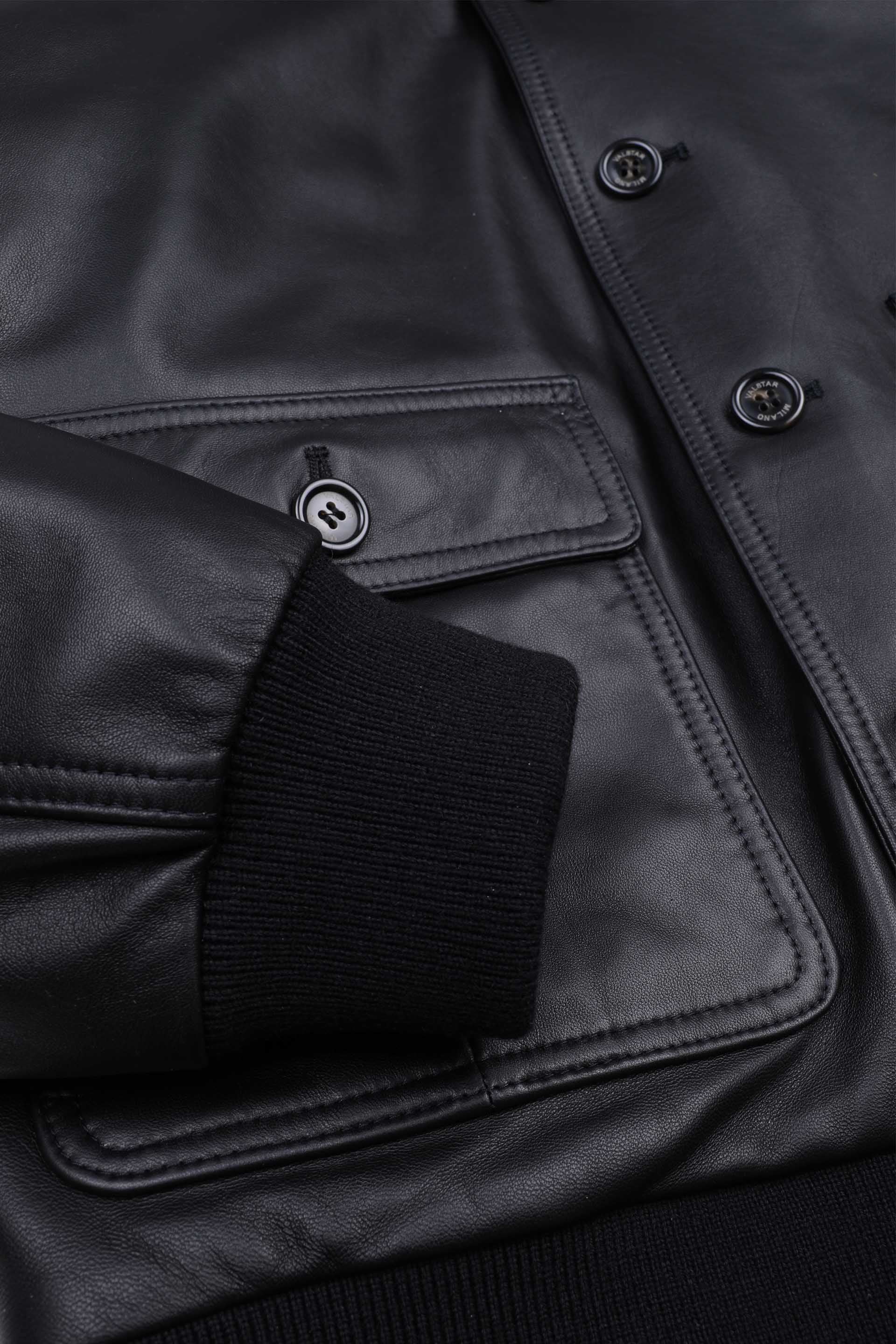 Goose down Valstarino jacket in nappa leather. - Black