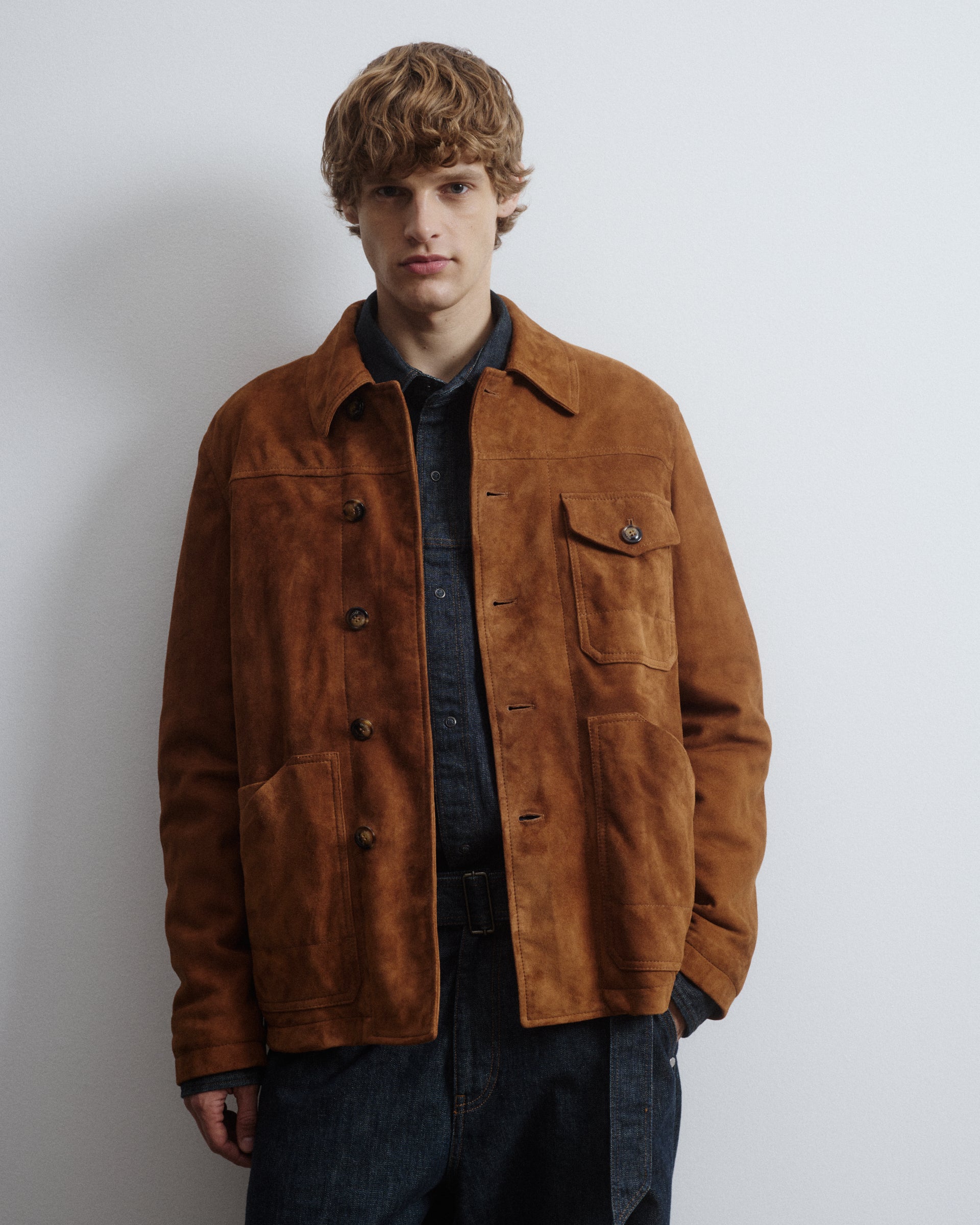 Work jacket Elgard in suede, imbottita. Marrone - Sandal