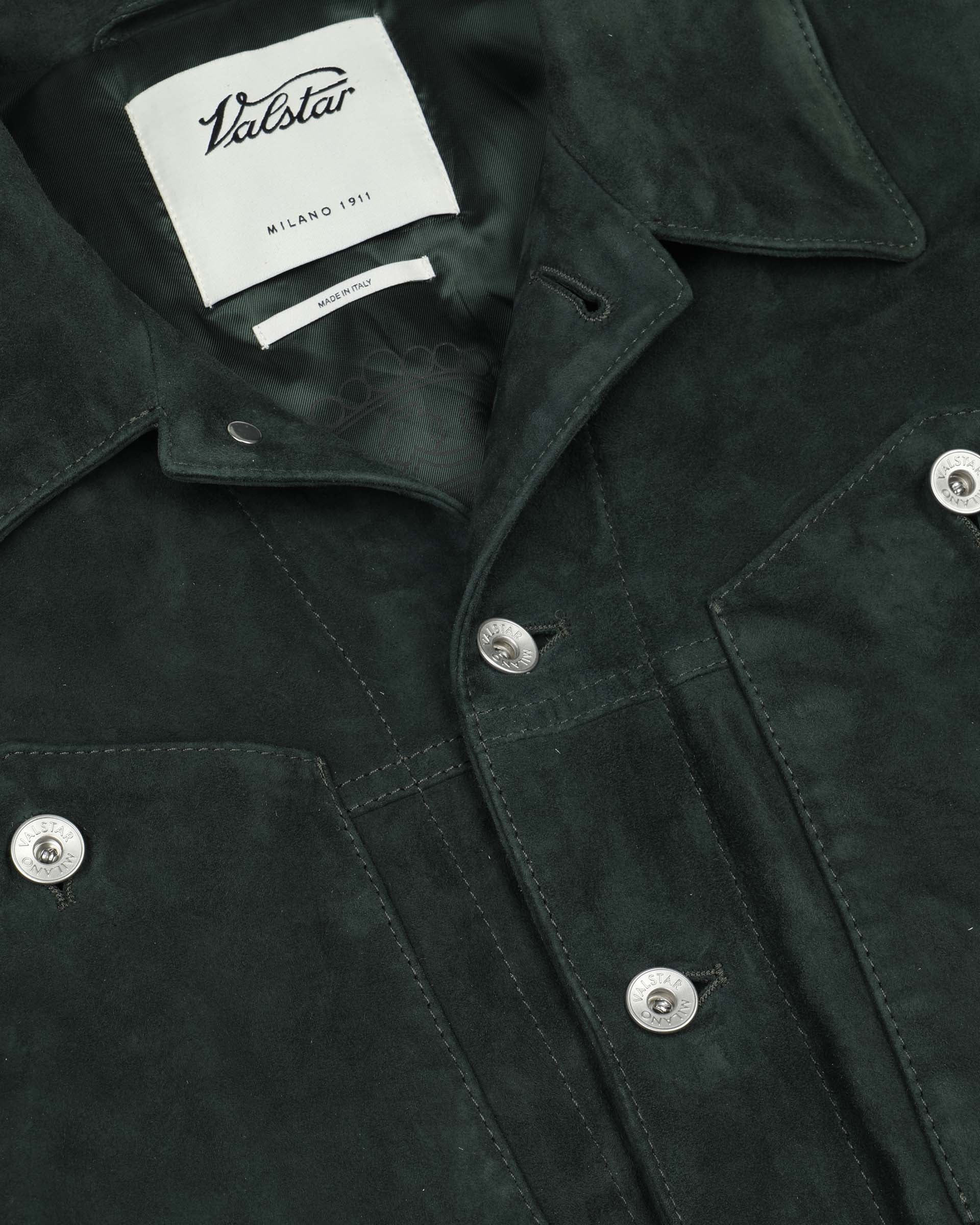 UOMO-TRUCKER JKT CON BOTTONI A CHIODO IN SUEDE, IMBOTTITO - Verdone