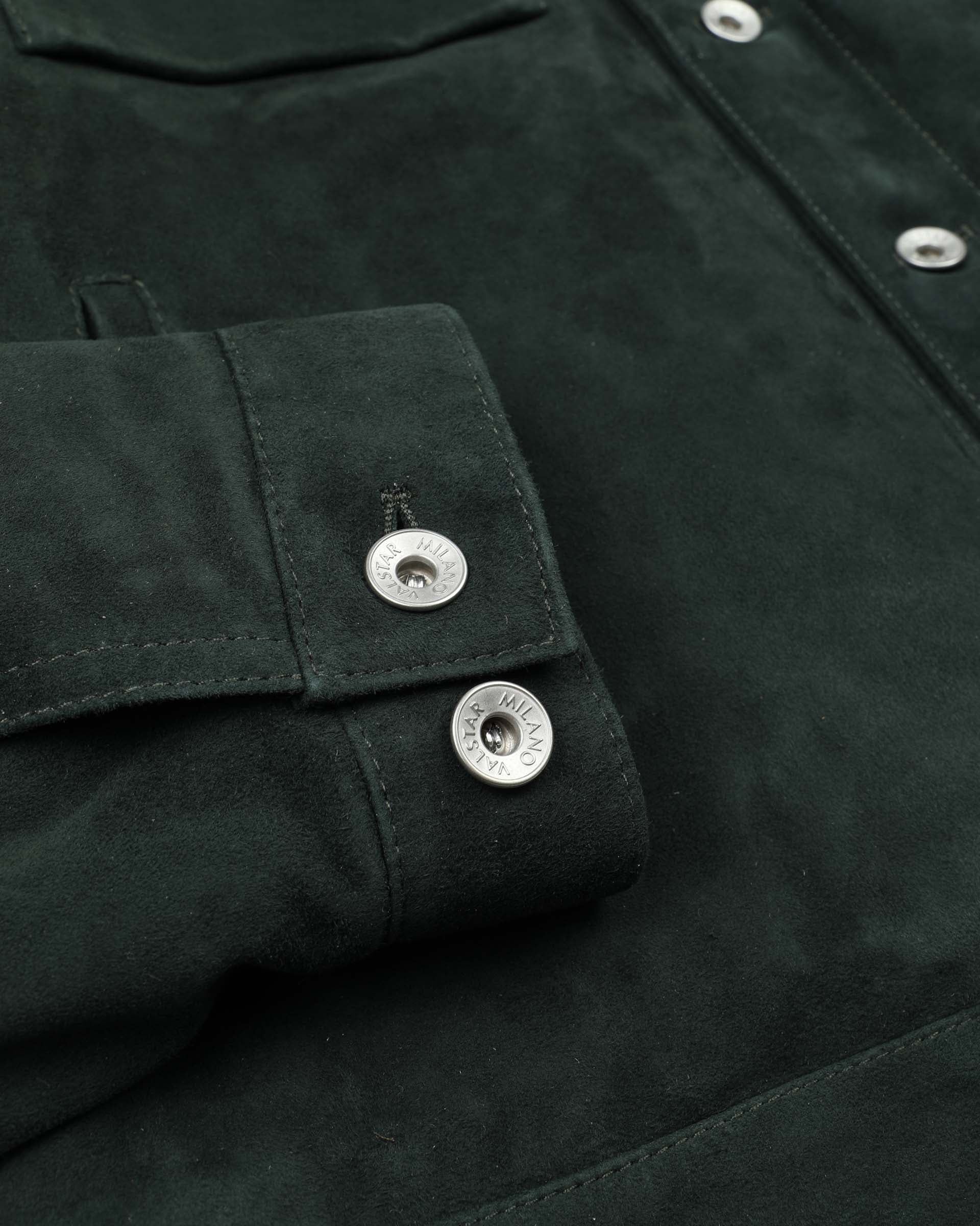 UOMO-TRUCKER JKT CON BOTTONI A CHIODO IN SUEDE, IMBOTTITO - Verdone