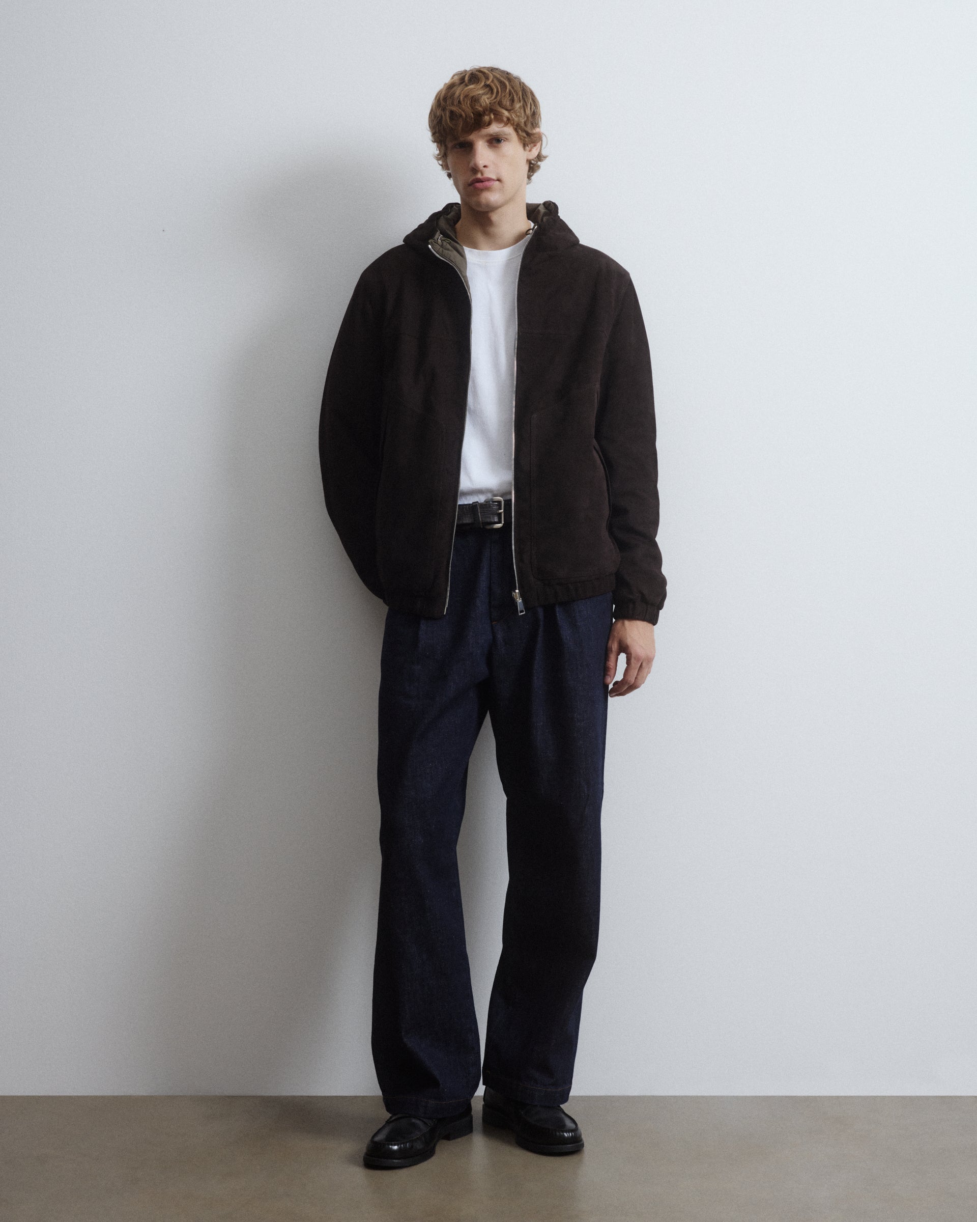 Giubbotto Coyle reversibile con cappuccio in suede e tessuto waterproof. Marrone - Ebano/Military