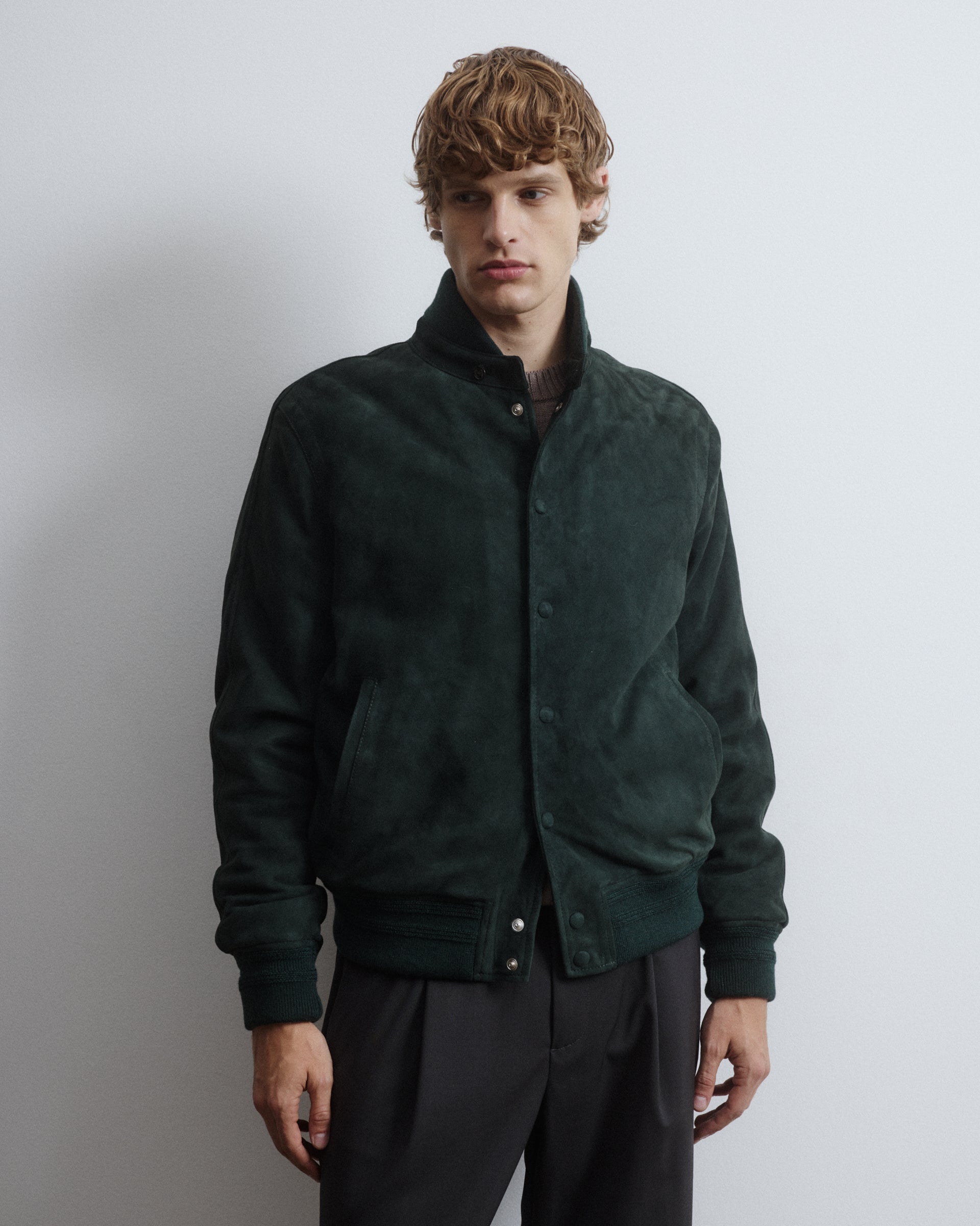 Giubbotto bomber Voyd in suede, imbottito. Verde - Verdone