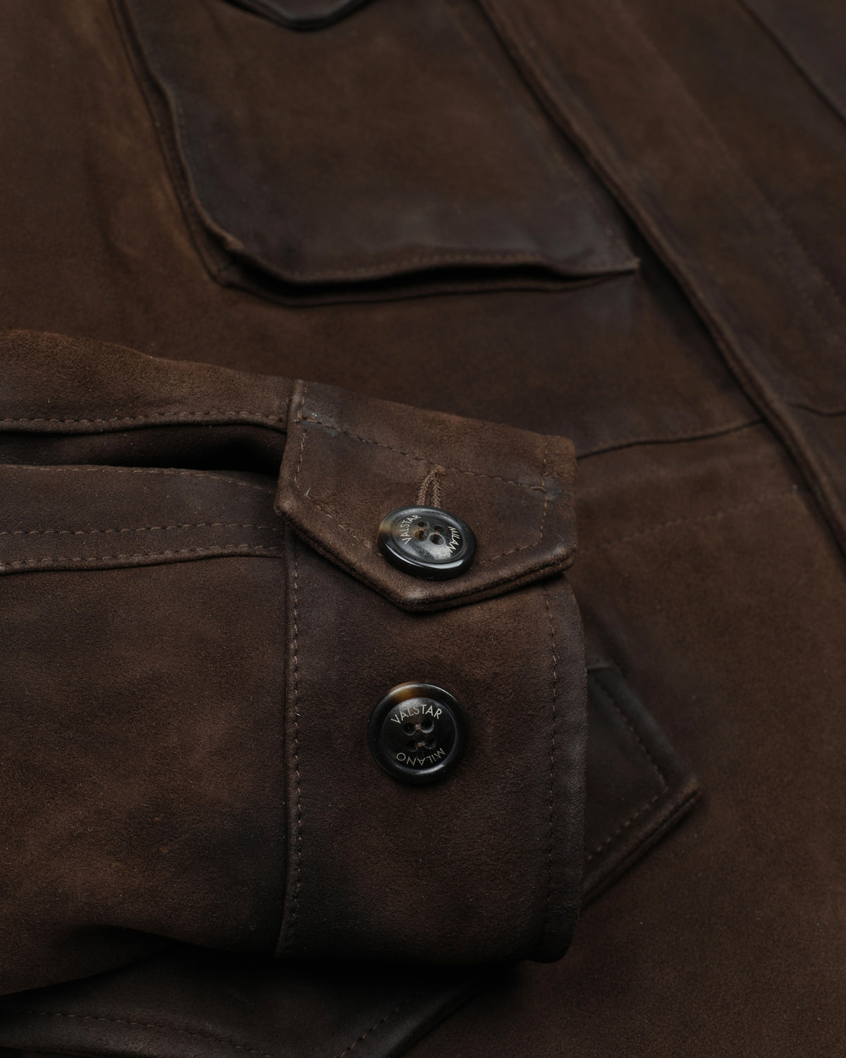 Field jacket Stanley in heavy suede, imbottita. Marrone - Brown