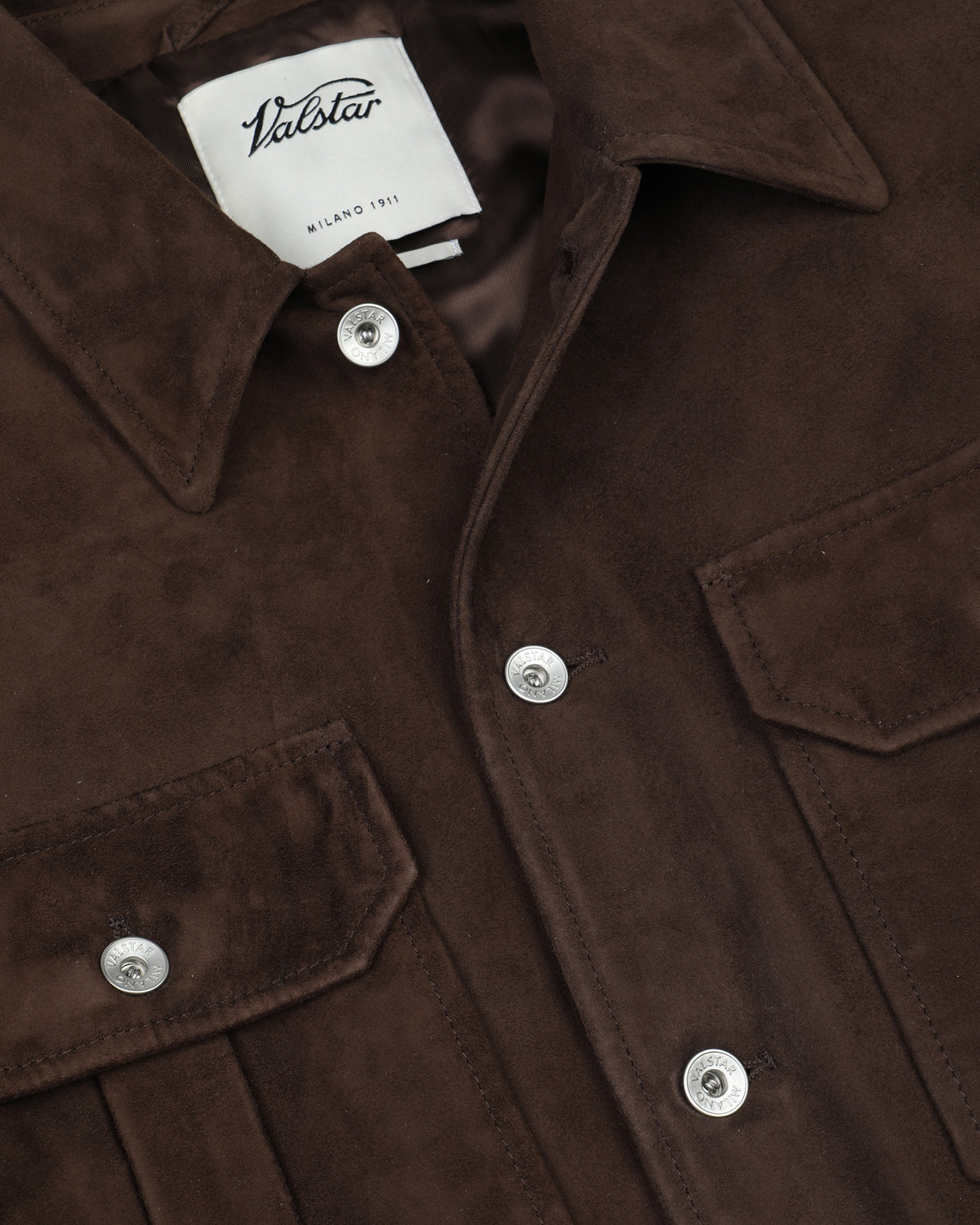 Trucker jacket Ian in suede, imbottita. Marrone - Caffè
