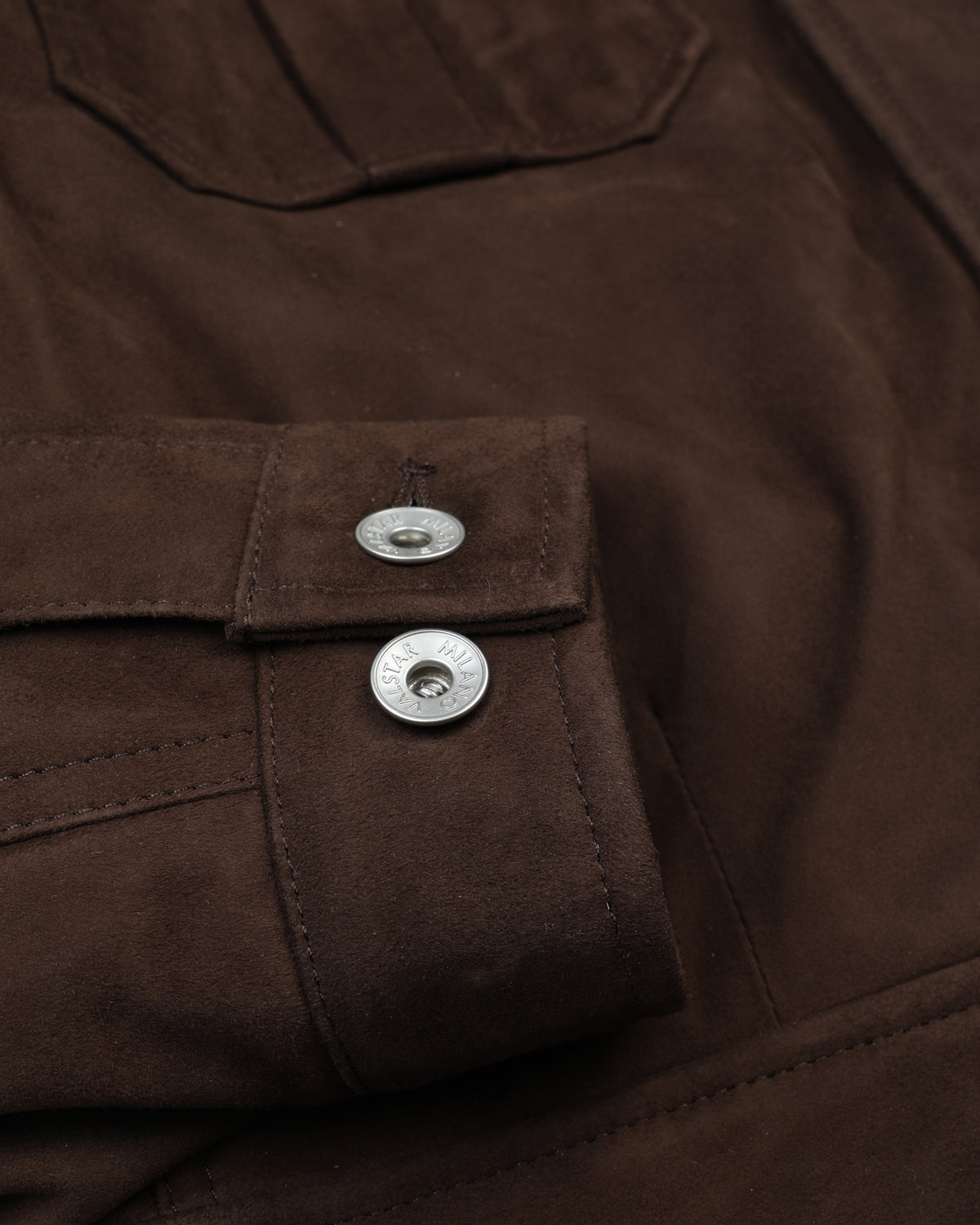 Trucker jacket Ian in suede, imbottita. Marrone - Caffè