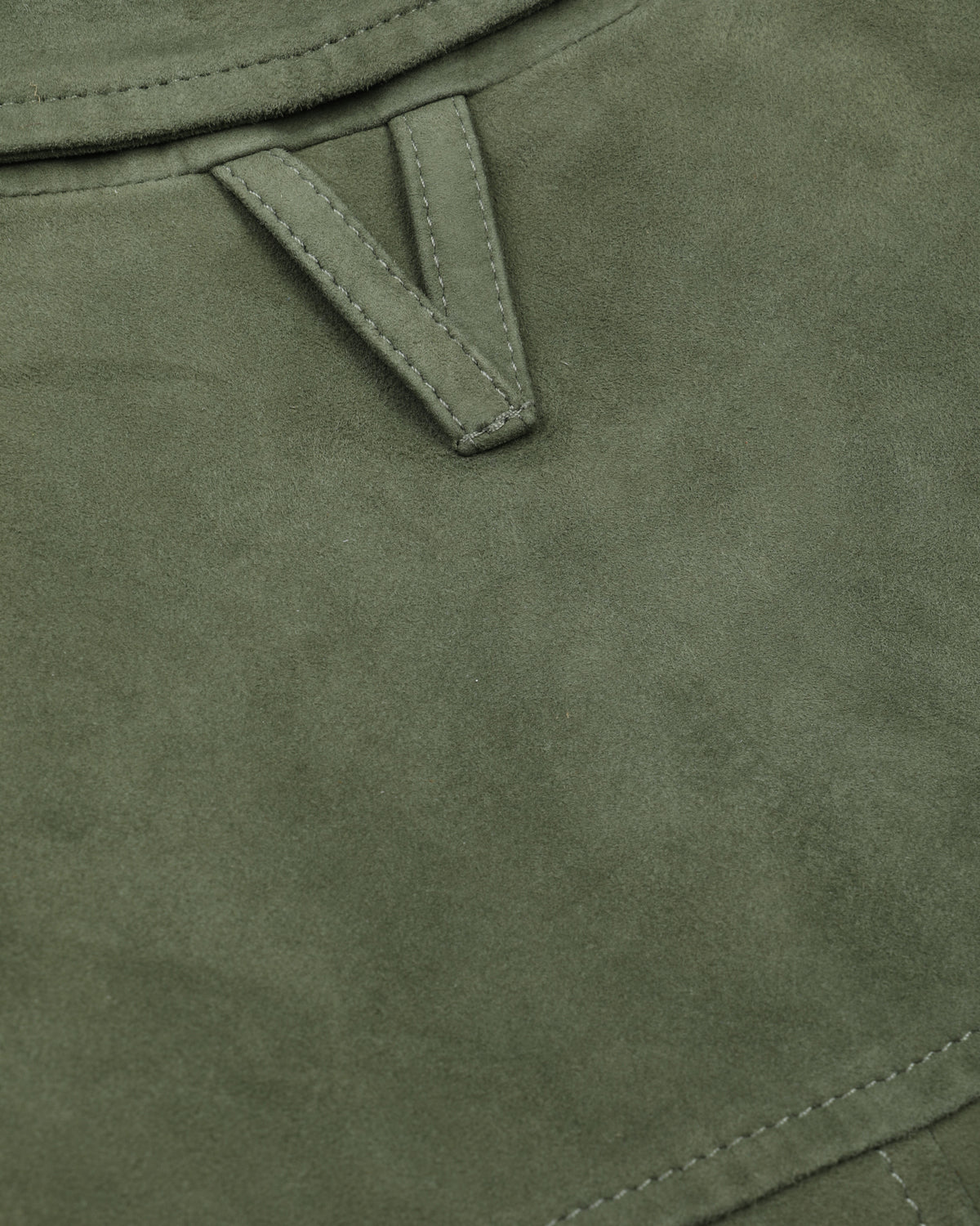 Trucker jacket Ian in suede, imbottita. Verde - Basil