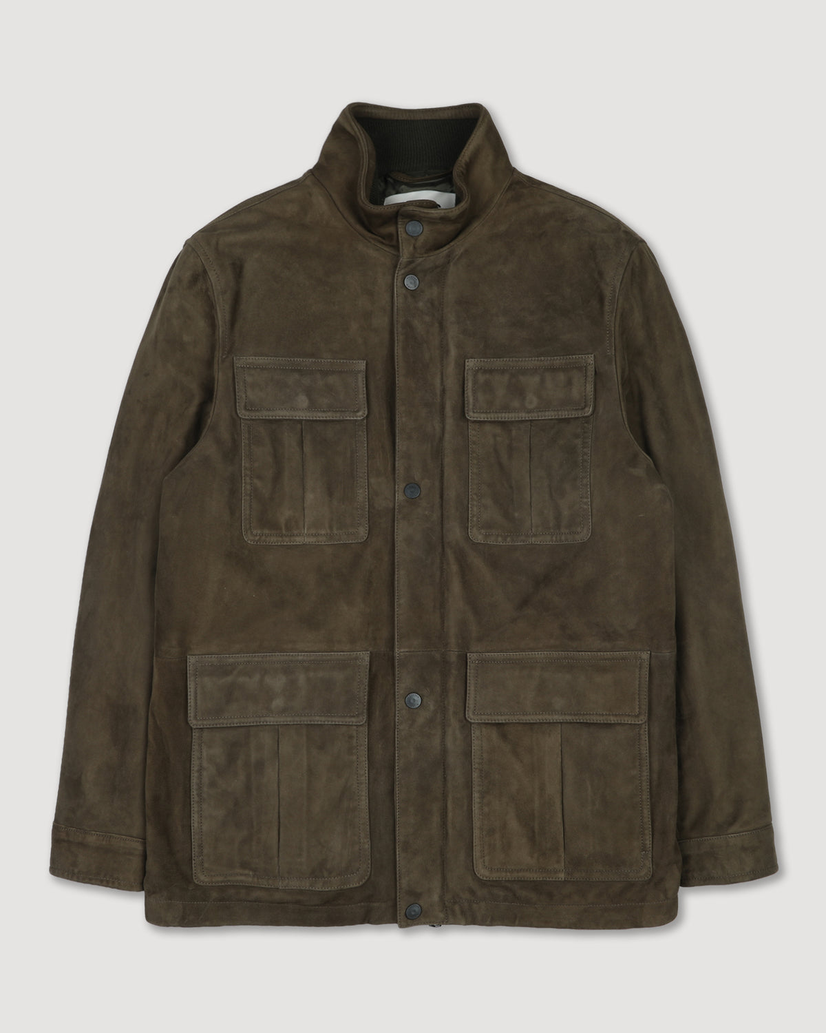 Field jacket Brera in suede, imbottita. Verde - Muschio