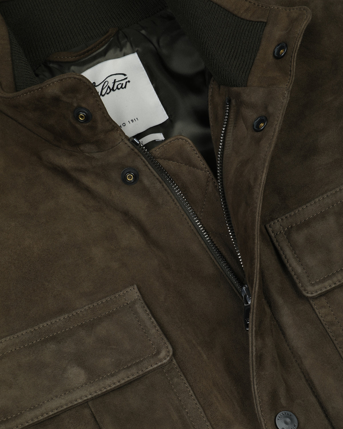 Field jacket Brera in suede, imbottita. Verde - Muschio