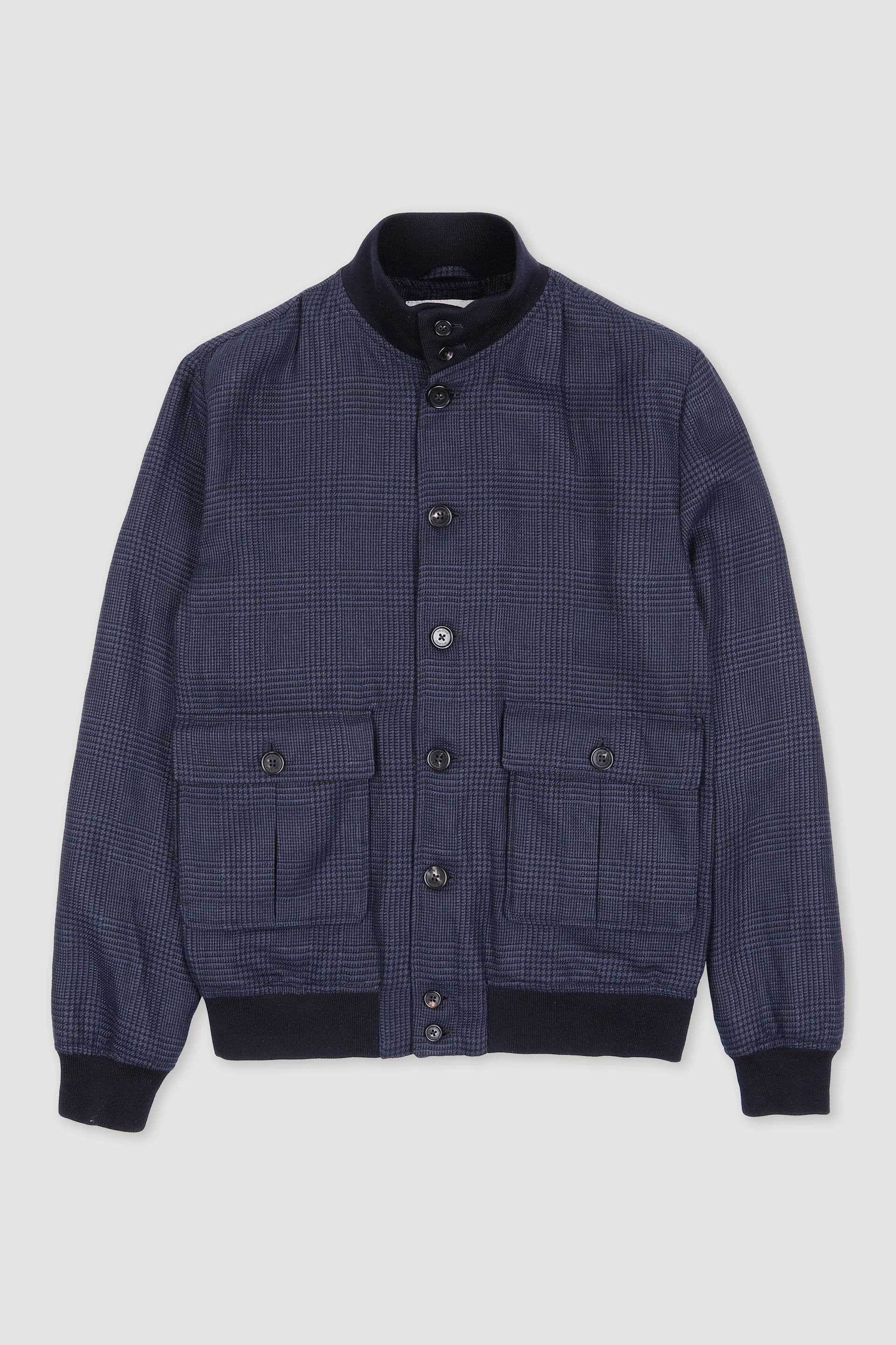GIUBBOTTO VALSTARINO SFODEARTO, PINECIPA DI GALLES MISTO LINO - Navy blue