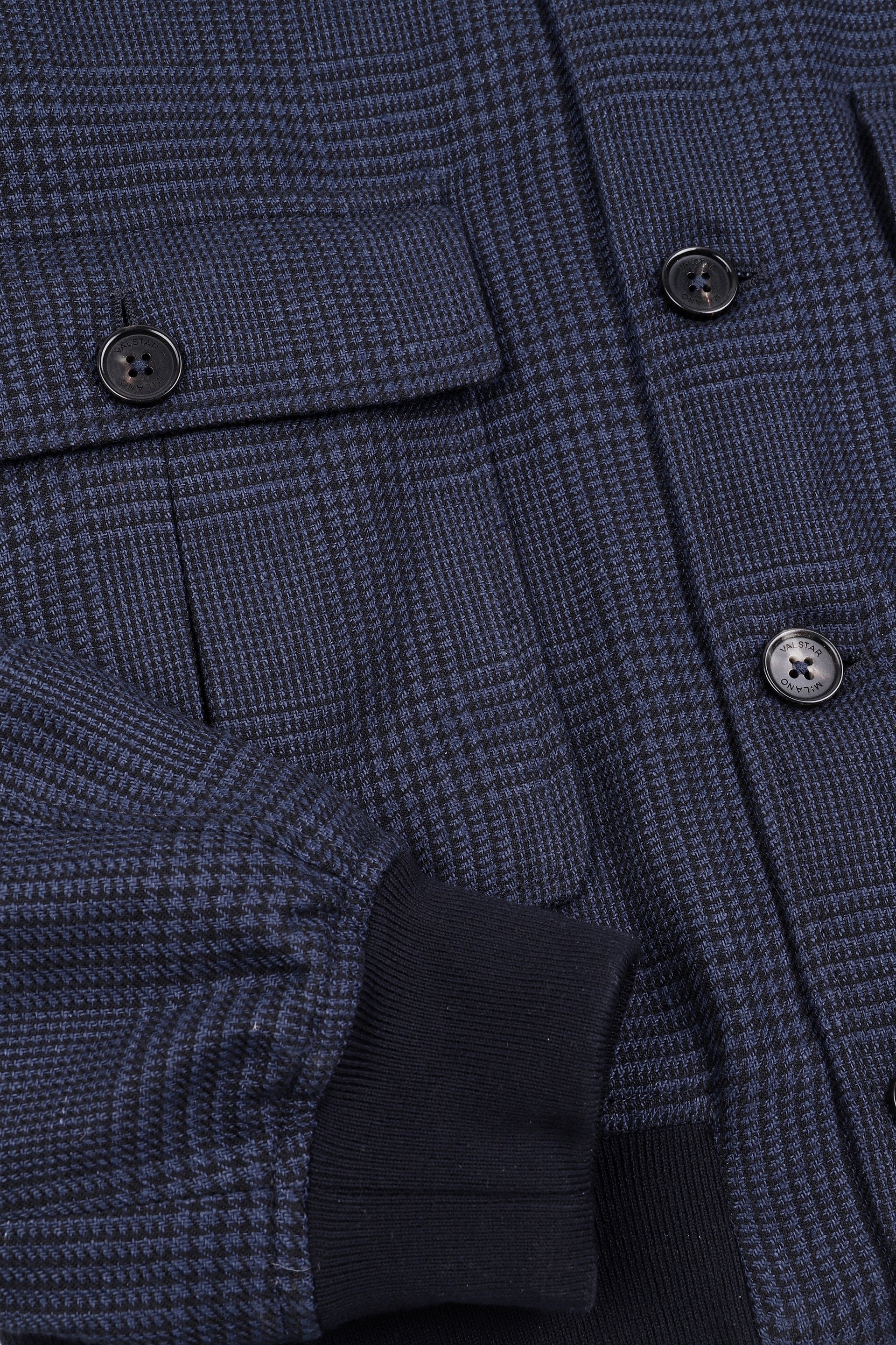 GIUBBOTTO VALSTARINO SFODEARTO, PINECIPA DI GALLES MISTO LINO - Navy blue