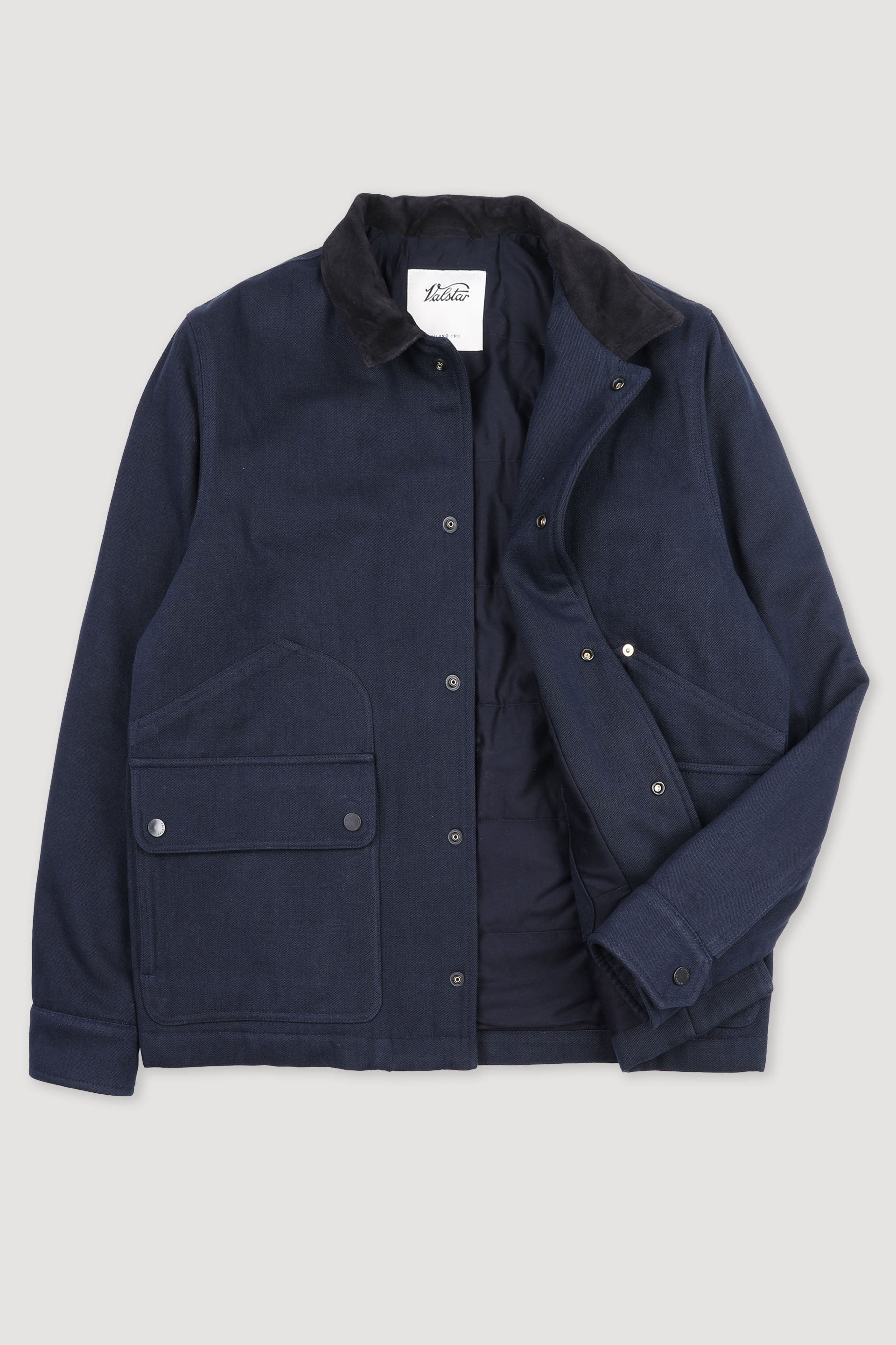 PETER WORK JACKET, IMBOTTITA, DENIM - Denim blue