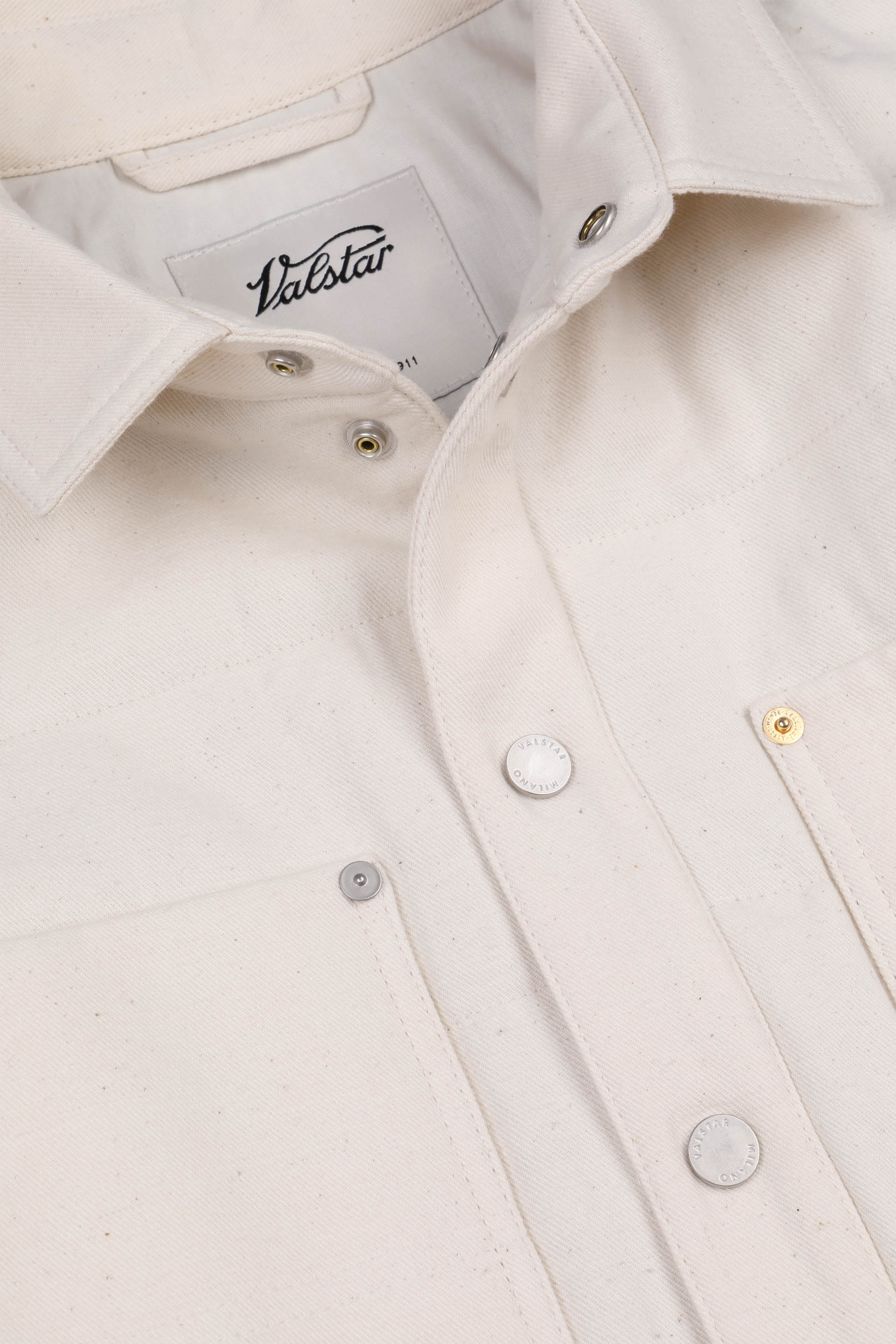 OVERSHIRT JACKET, IMBOTTITA, DRILL - Ecru