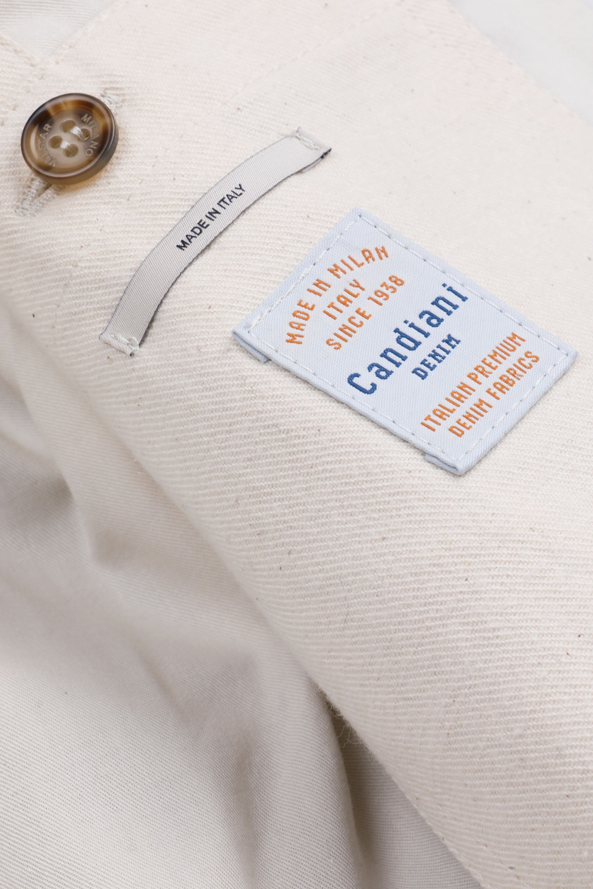 OVERSHIRT JACKET, IMBOTTITA, DRILL - Ecru