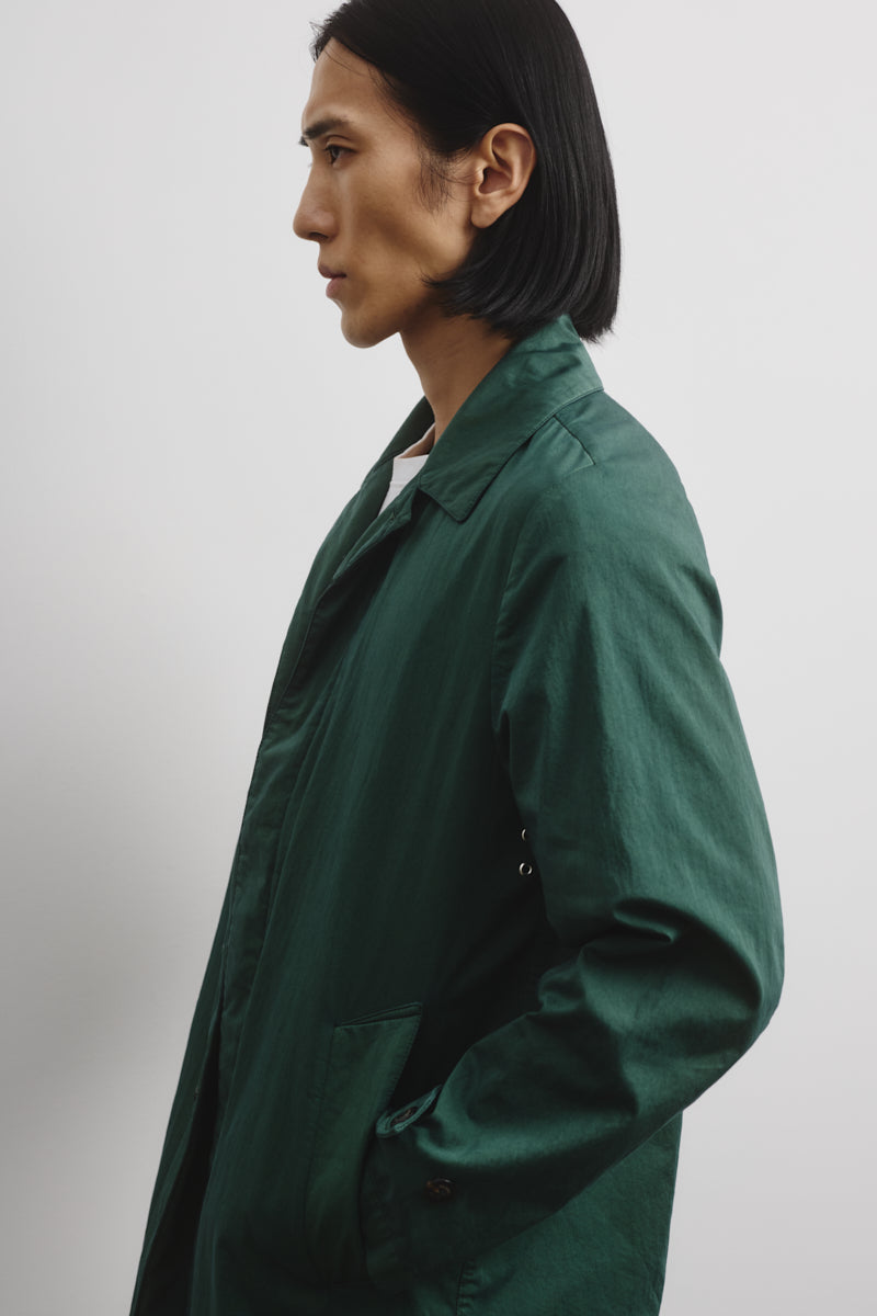 Torino unlined trench coat in cotton-nylon fabric. Green - Conifer