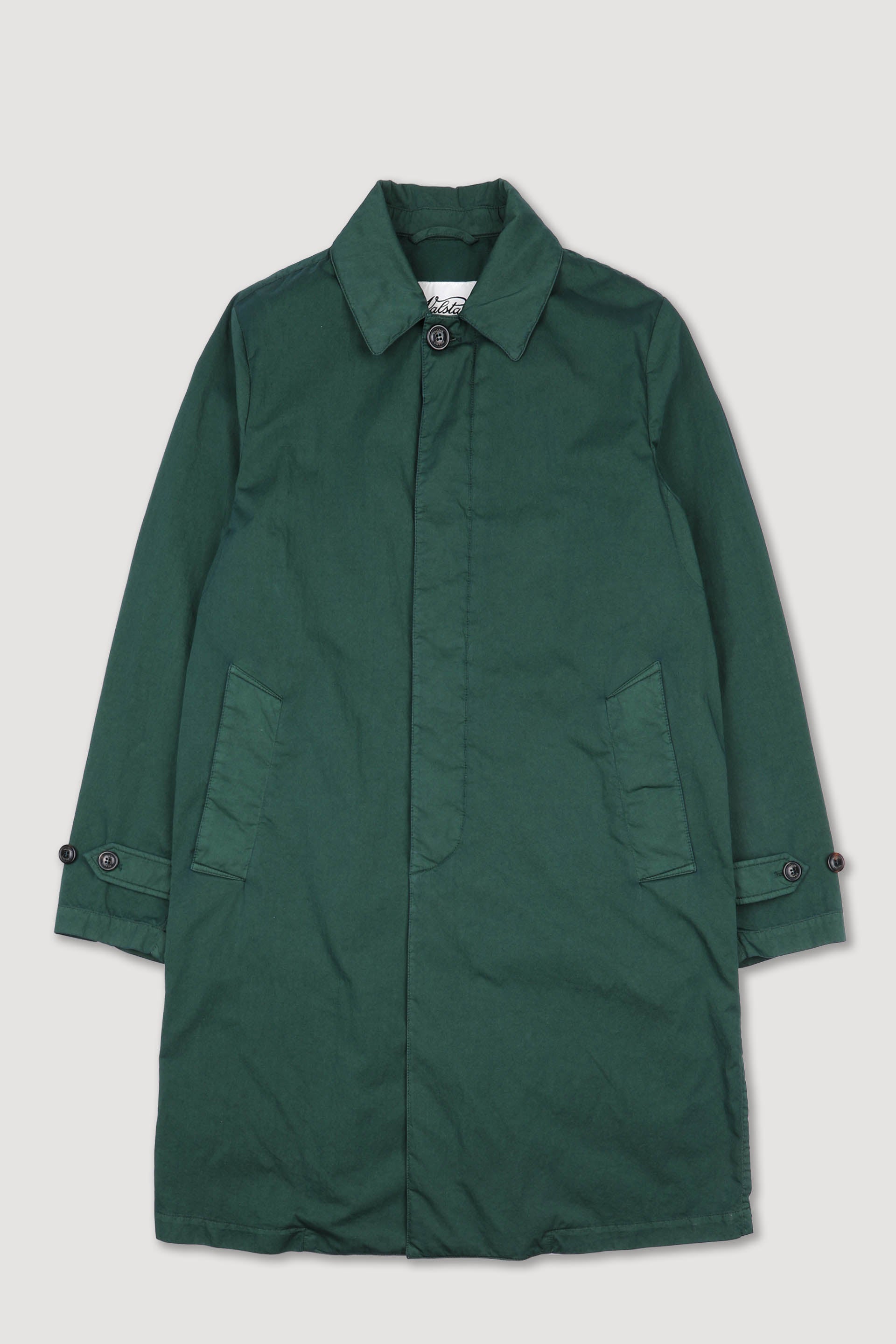 【新品未使用】Wide volume spring coat Torino unlined trench coat in cotton-nylon fabric. Green - Conifer