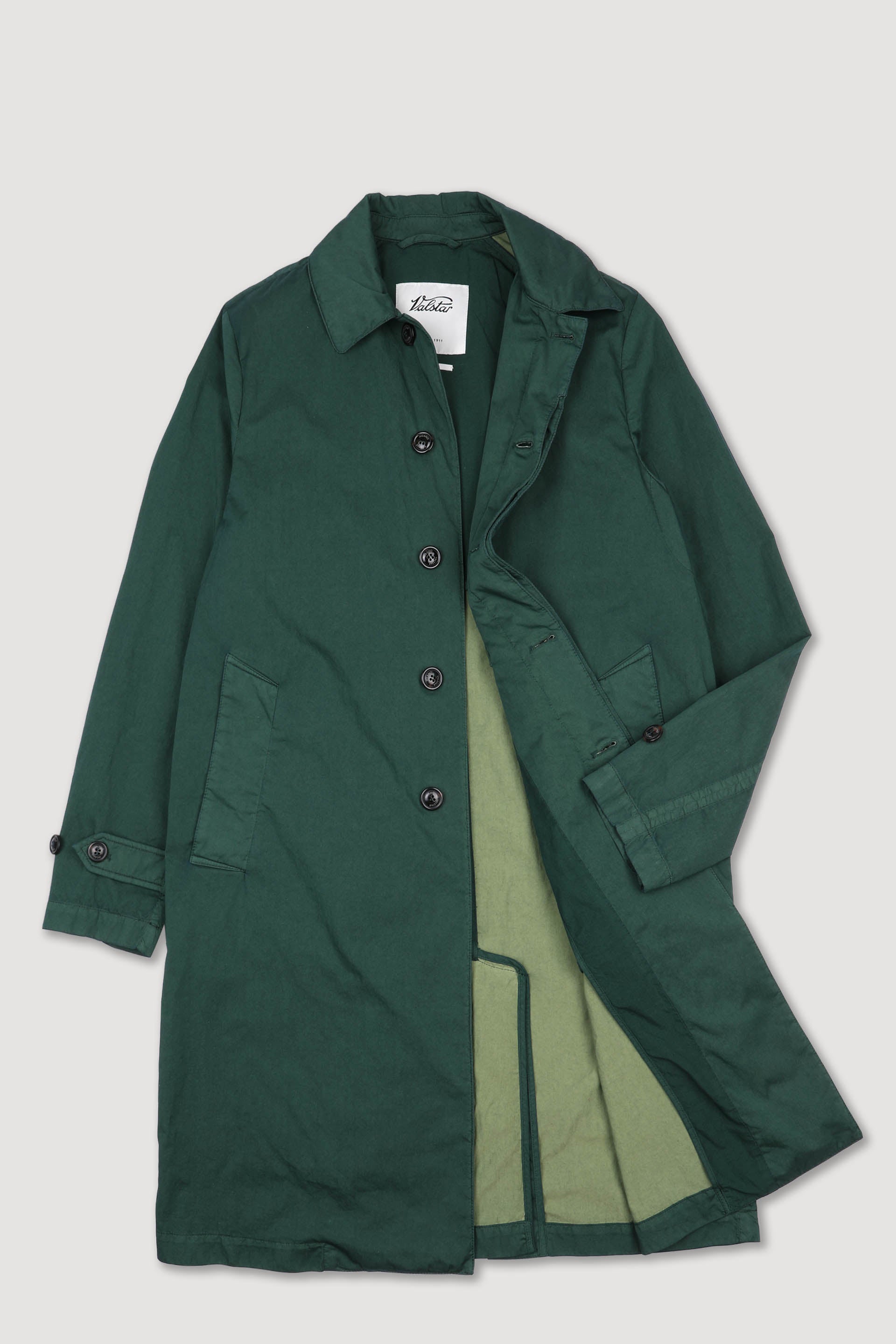Trench Torino in cotone misto nylon, sfoderato. Verde - Conifera