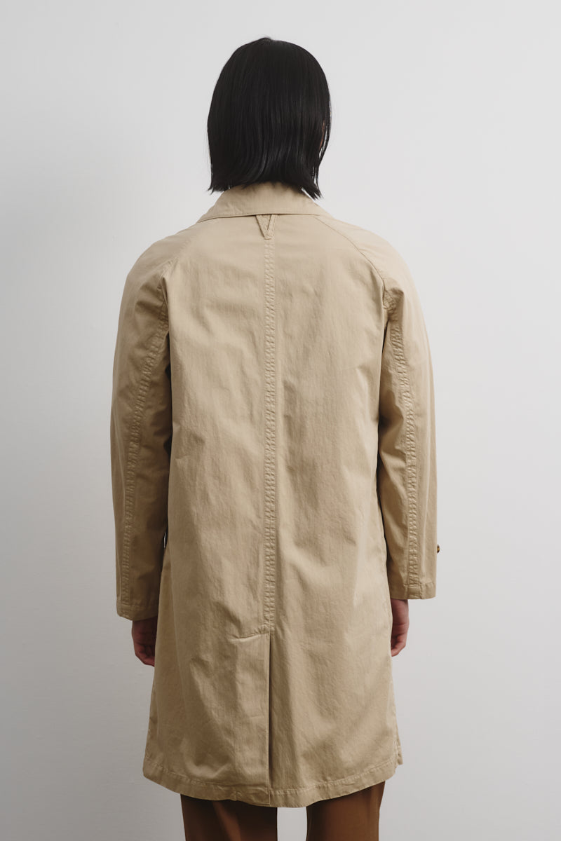 Torino unlined trench coat in cotton-nylon fabric. Beige - Sable