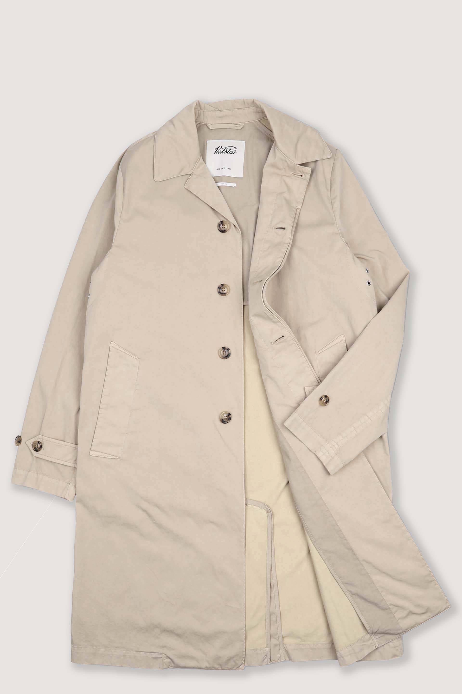 Torino unlined trench coat in cotton-nylon fabric. Beige - Sable