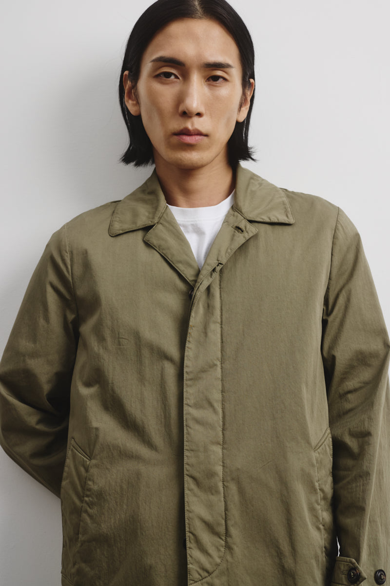 Torino unlined trench coat in cotton-nylon fabric. Green - Soldier