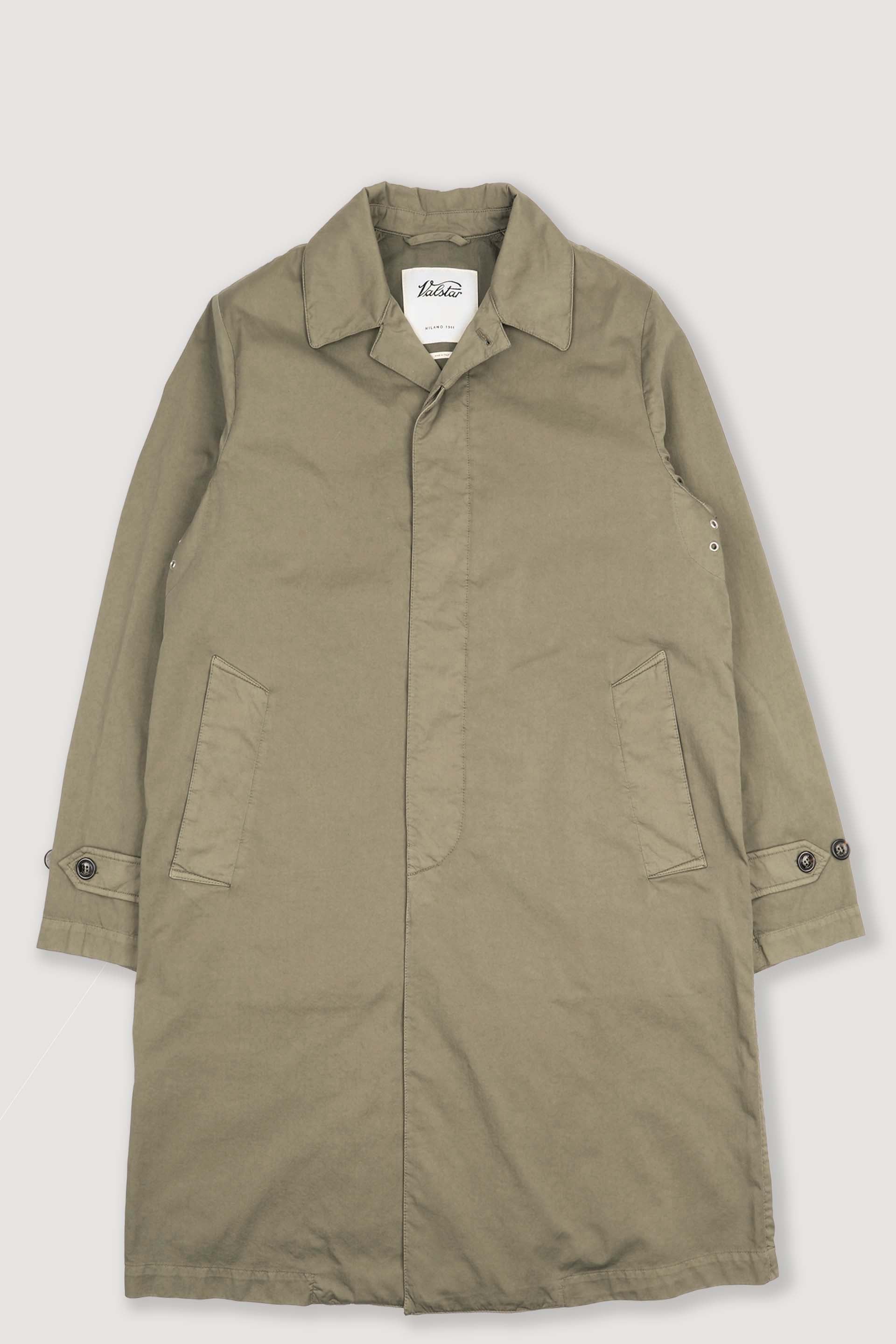 Torino unlined trench coat in cotton-nylon fabric. Green - Soldier