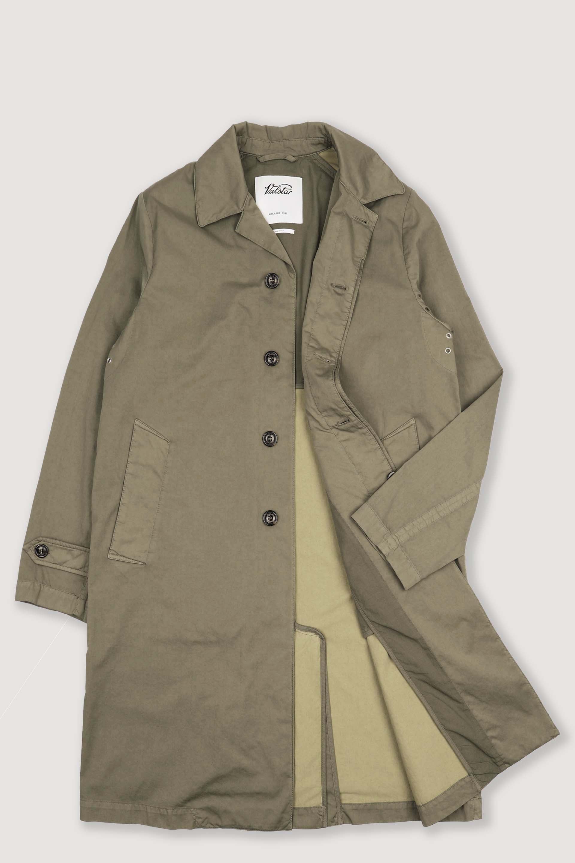Trench Torino in cotone misto nylon, sfoderato. Verde - Soldier
