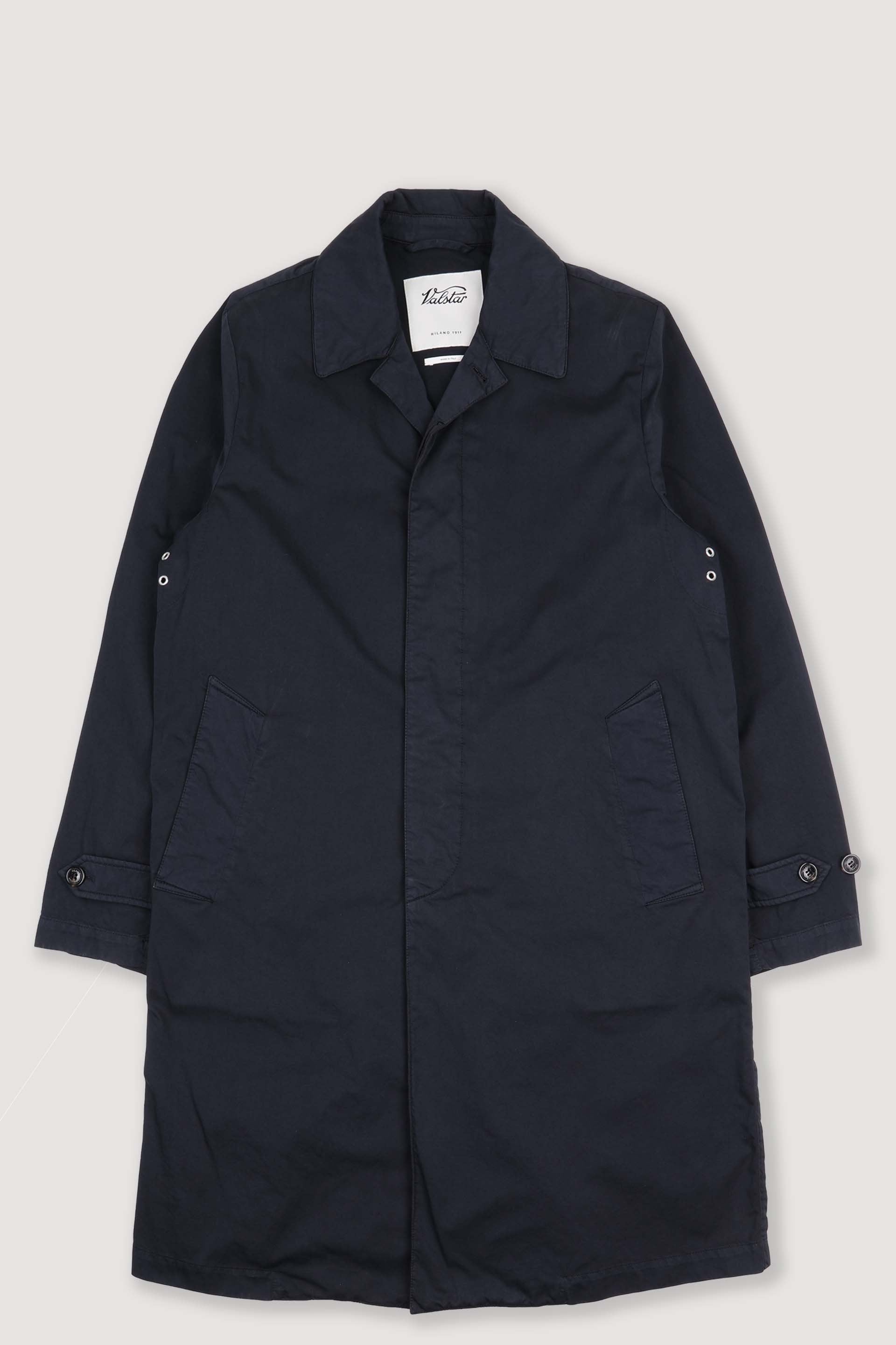 Torino unlined trench coat in cotton-nylon fabric. Blue - Navy
