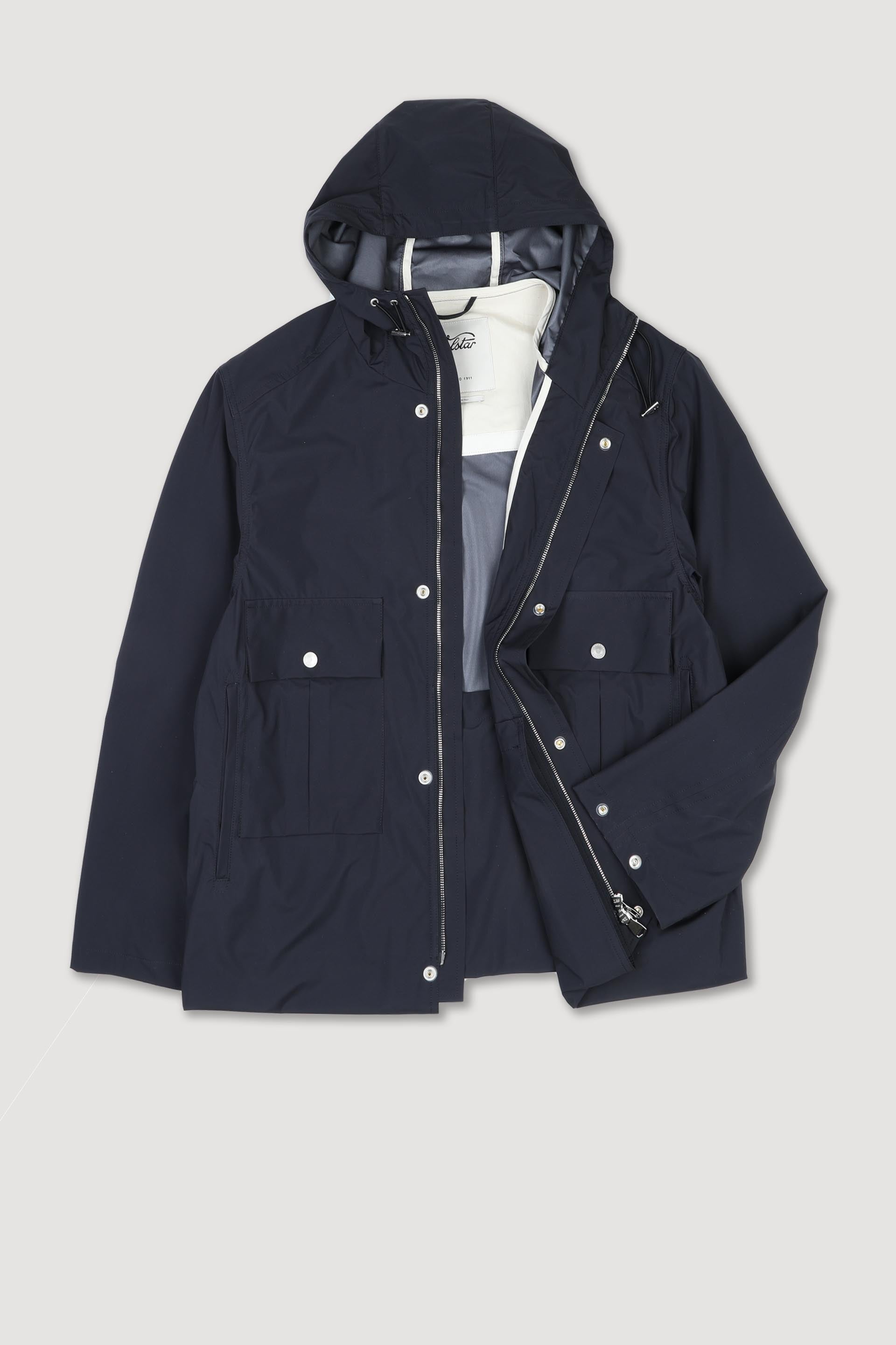Parka Gardiner in microfibra accoppiata a 3 strati, waterproof. - Navy blue
