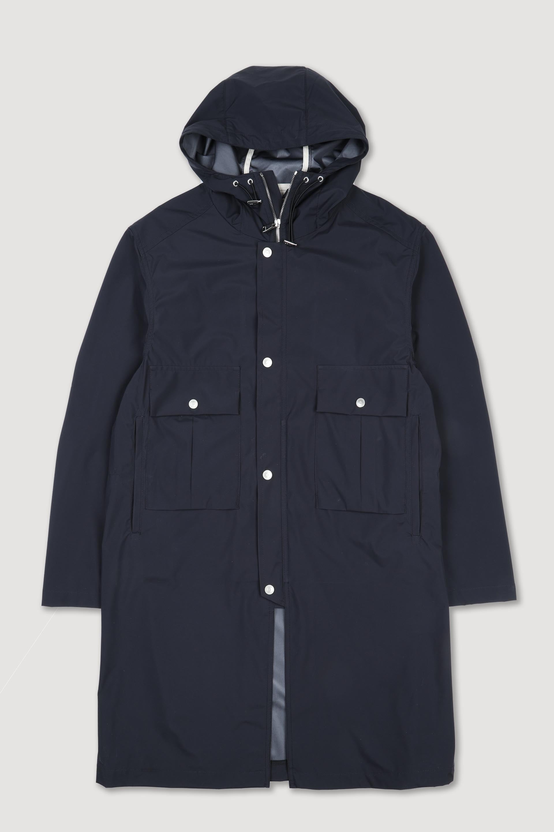 Gardiner parka in 3 layer microfiber, waterproof. - Navy