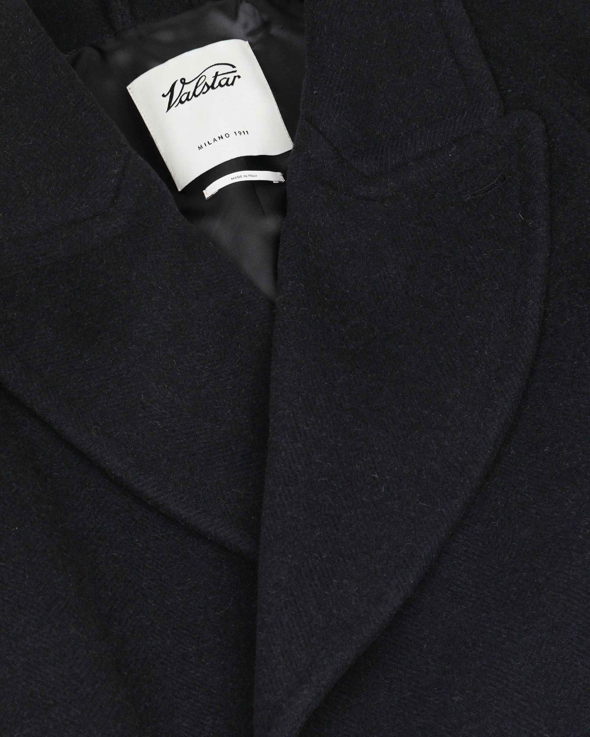 Polo-coat Chukker in panno di misto lana/alpaca fantasia spina di pesce, semifoderato Blu - Blu/nero