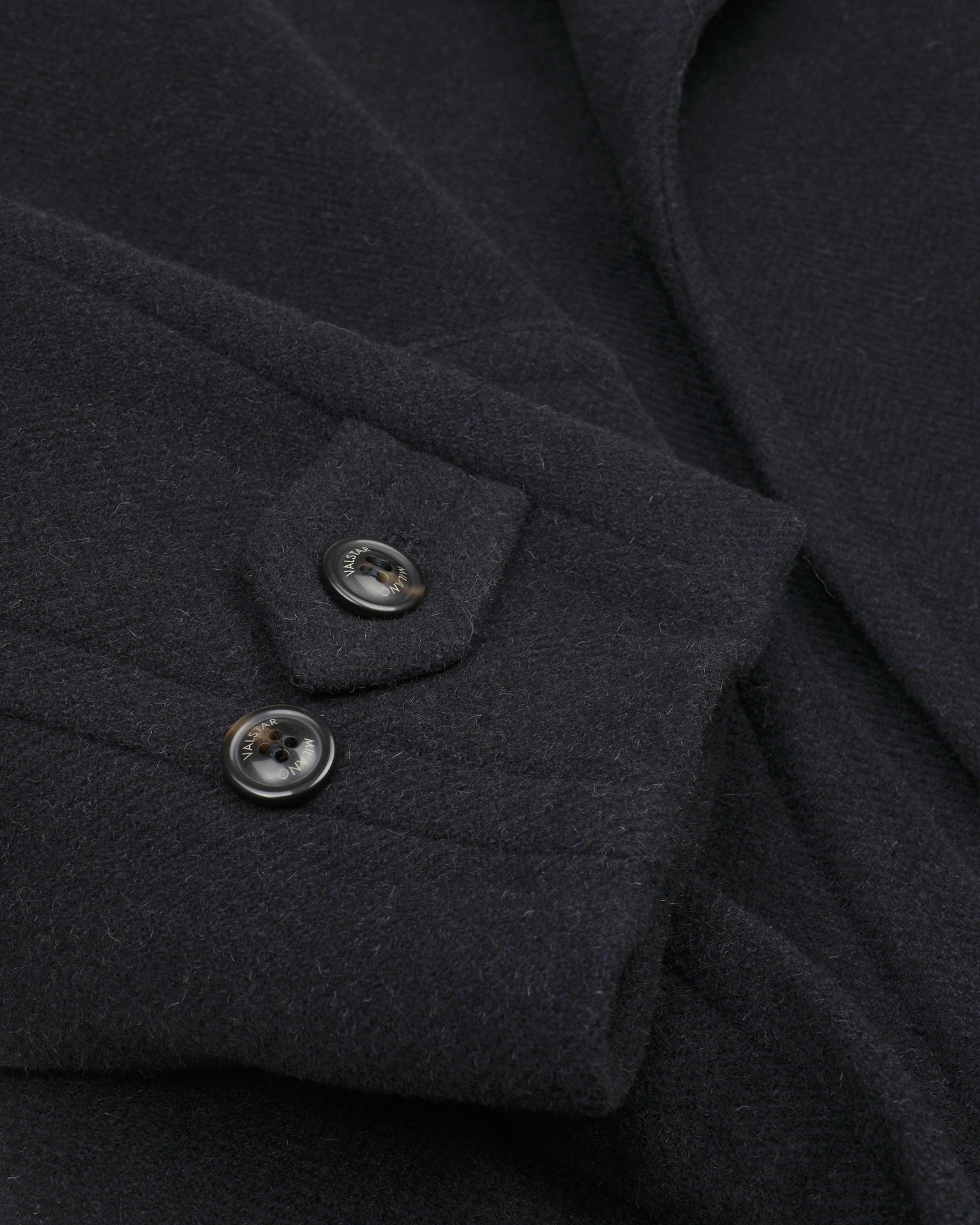 Polo-coat Chukker in panno di misto lana/alpaca fantasia spina di pesce, semifoderato Blu - Blu/nero