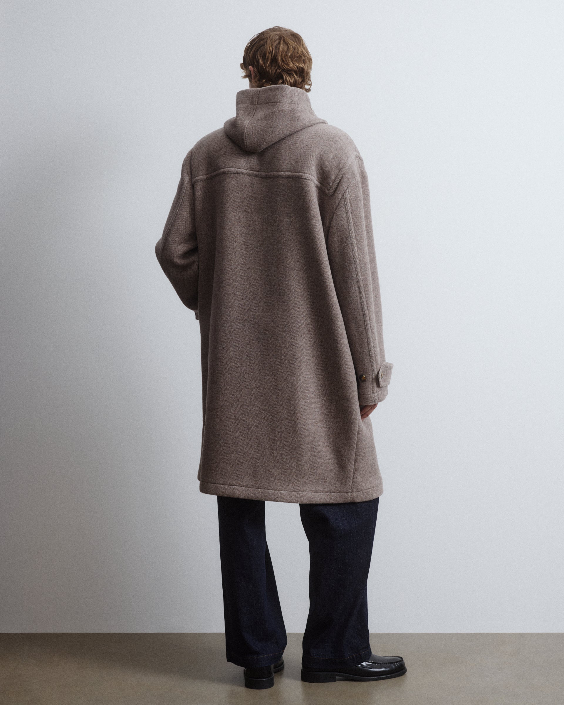 Camus montgomery in herringbone alpaca-wool felt. Beige - Vicuna/Latte