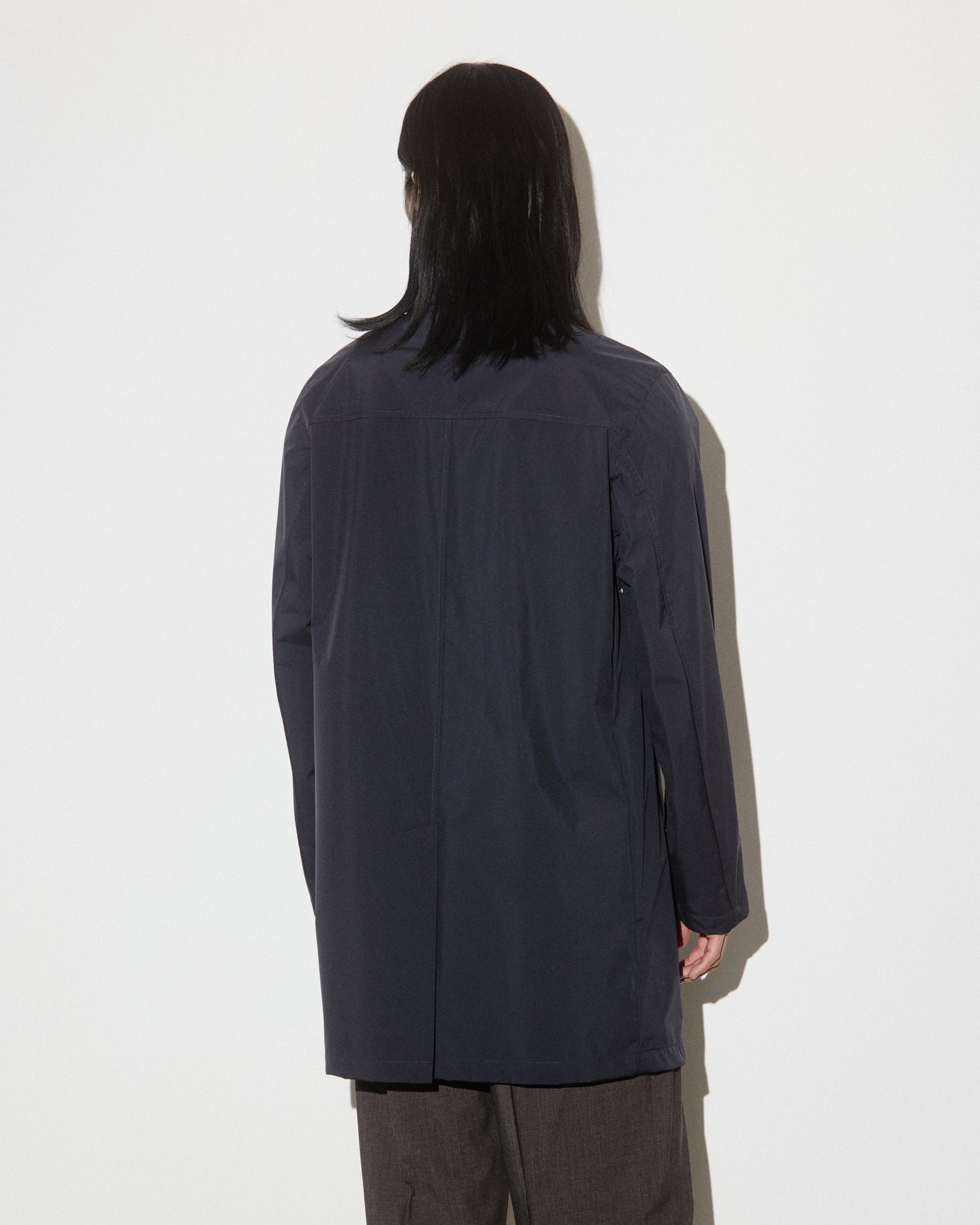 UOMO-TRENCH (MILANO) TASCABILE IN TESSUTO MICROFIBRA 3 LAYERS WATER-PROOF TRASPIRANTE, SEMI-FODERATO - Navy