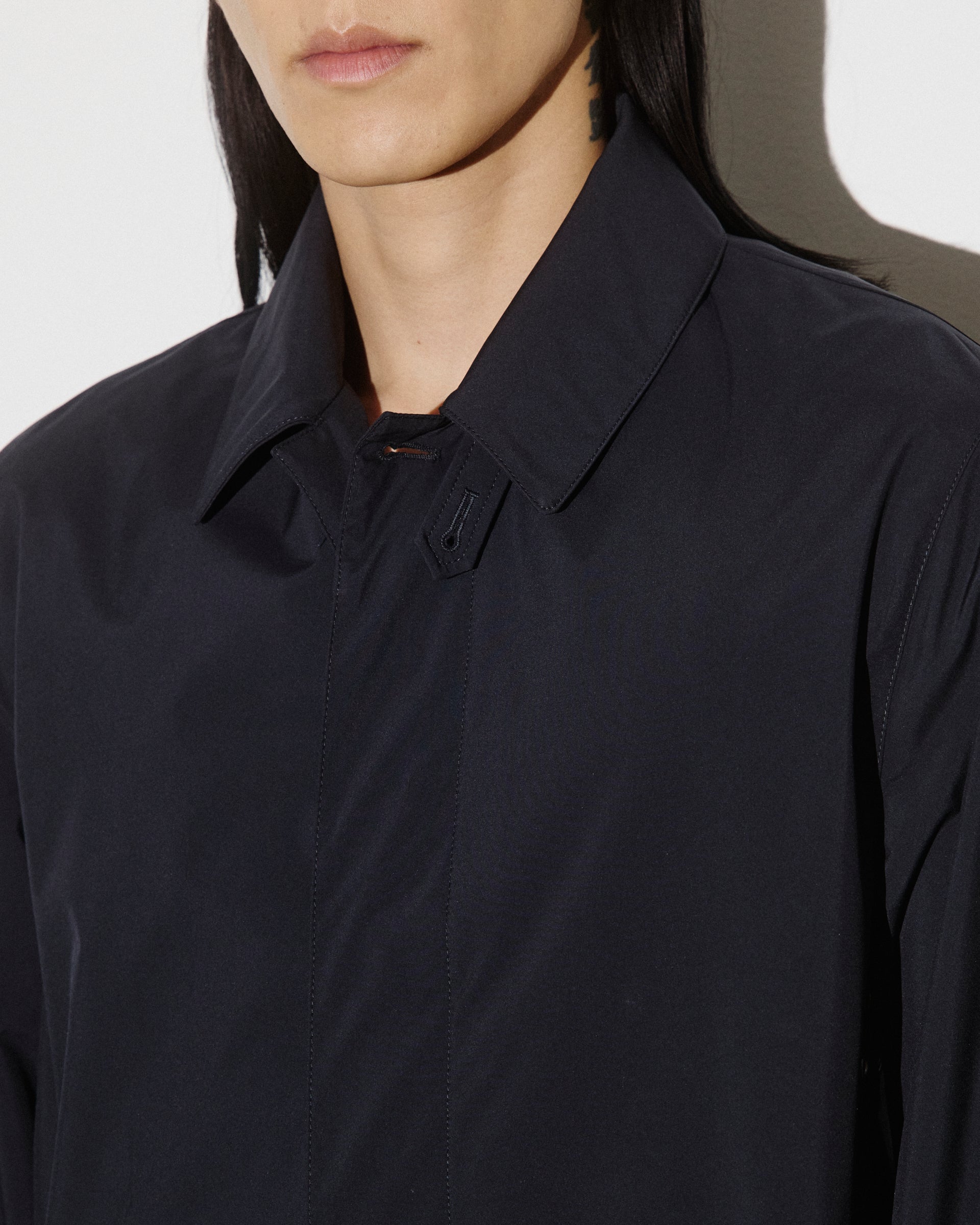 UOMO-TRENCH (MILANO) TASCABILE IN TESSUTO MICROFIBRA 3 LAYERS WATER-PROOF TRASPIRANTE, SEMI-FODERATO - Navy