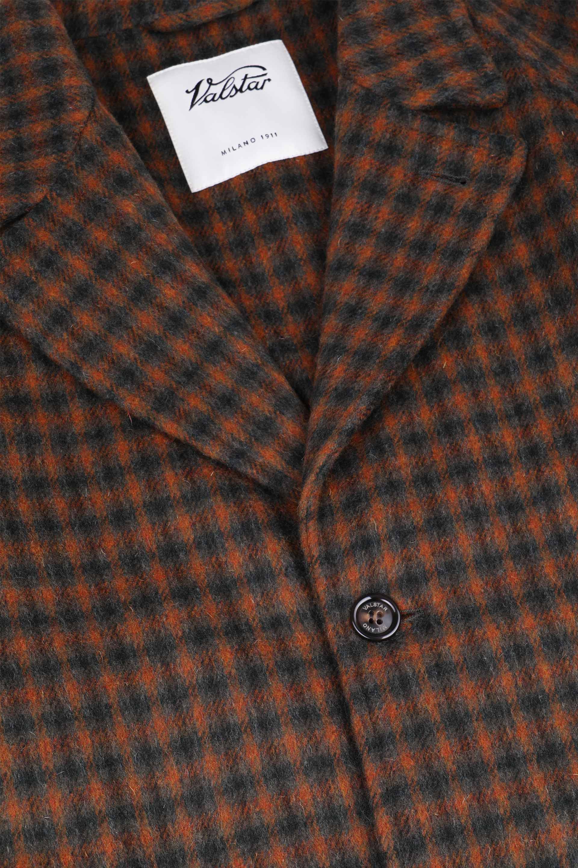 CAPPOTTO FODERATO, CHECK IN PURAL LANA VERGINE - Grey/rust