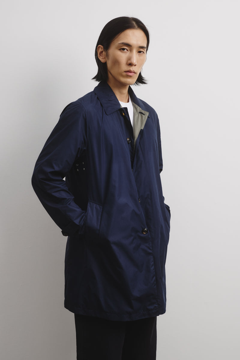 TRENCH MILANO TASCABILE, FODERATO, TESSUTO OPACO WR ULTRALEGGERO - Navy blue