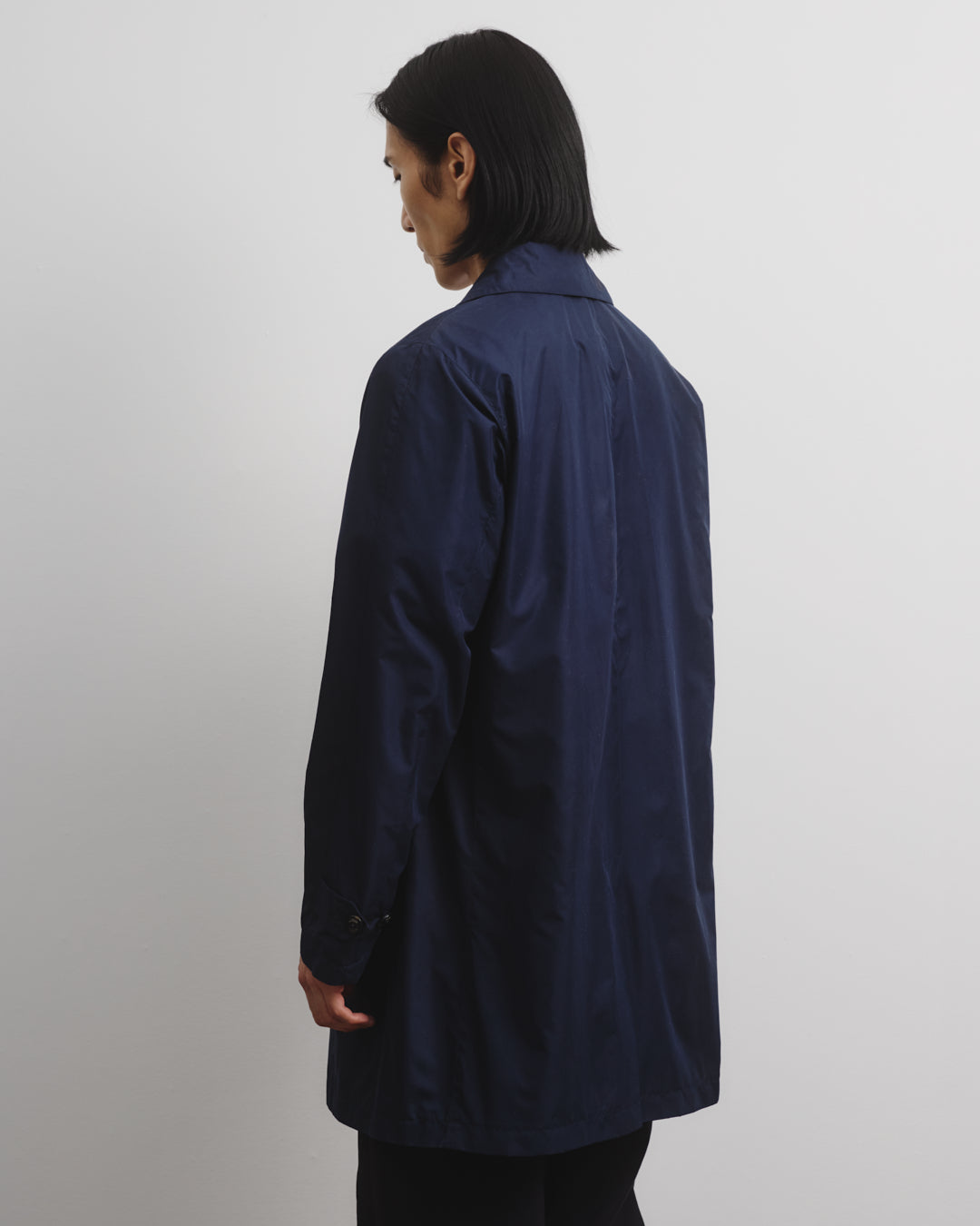 Impermeabile Milano tascabile in microfibra water repellent, foderato. Blu - Navy