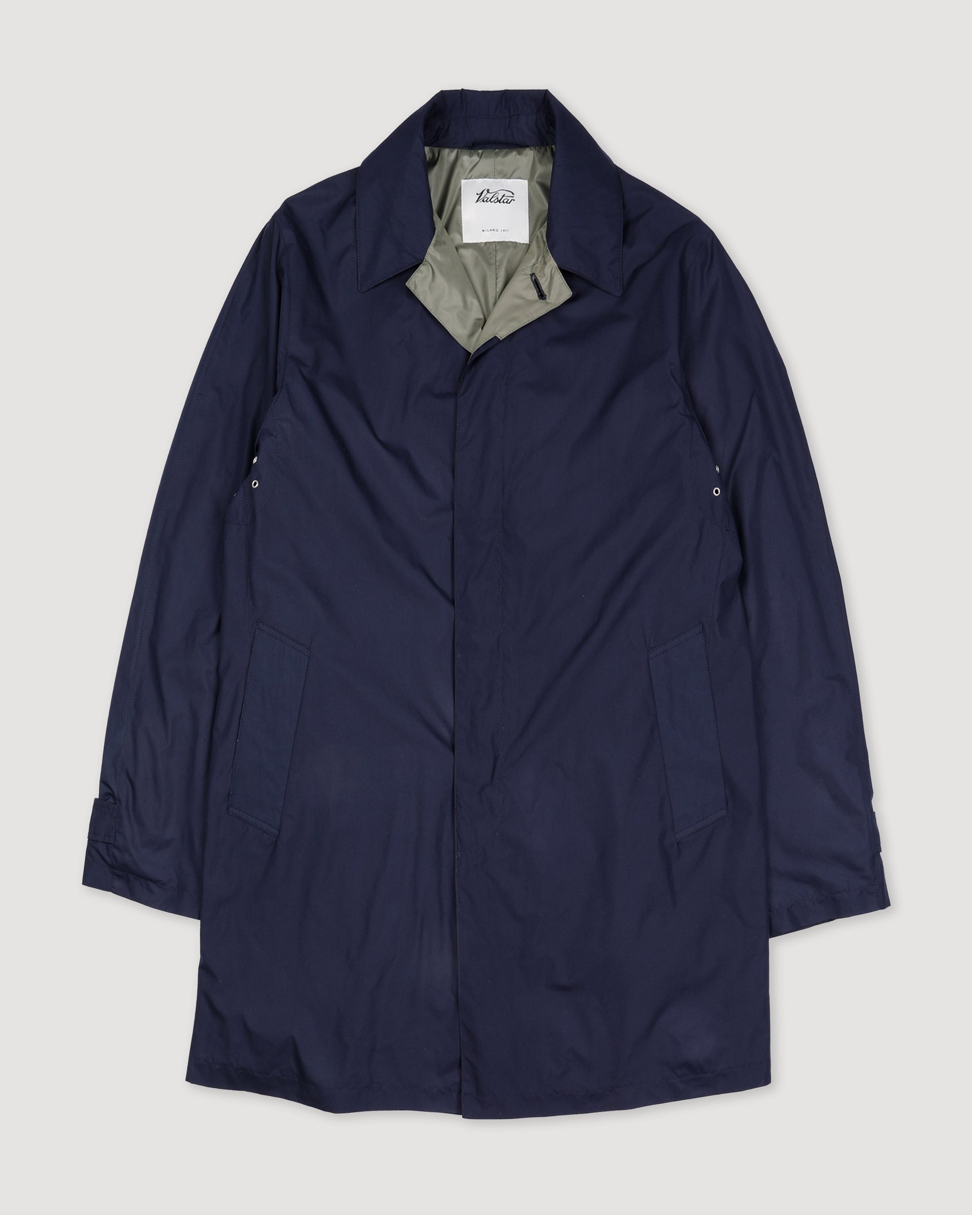 Impermeabile Milano tascabile in microfibra water repellent, foderato. Blu - Navy