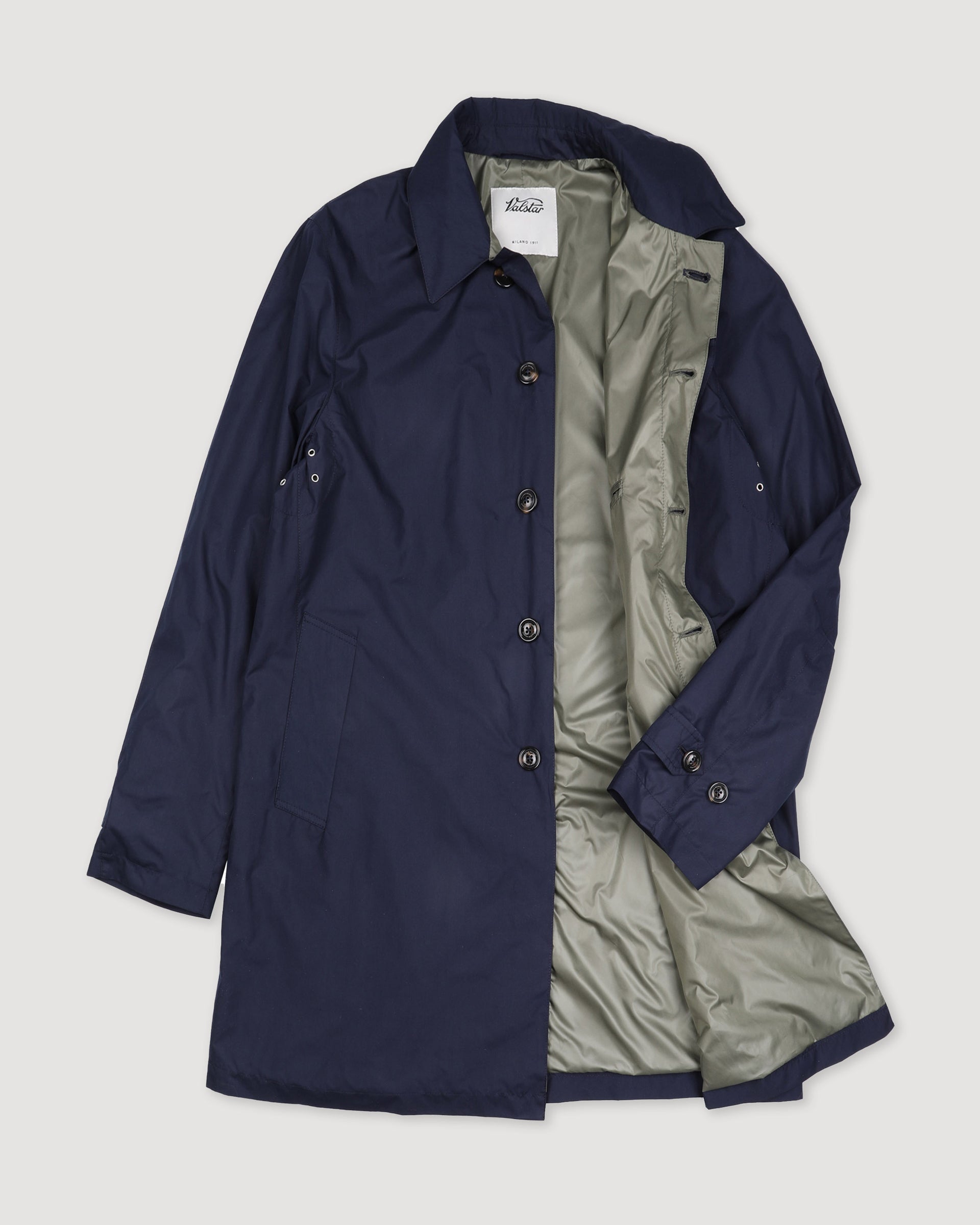 Impermeabile Milano tascabile in microfibra water repellent, foderato. Blu - Navy